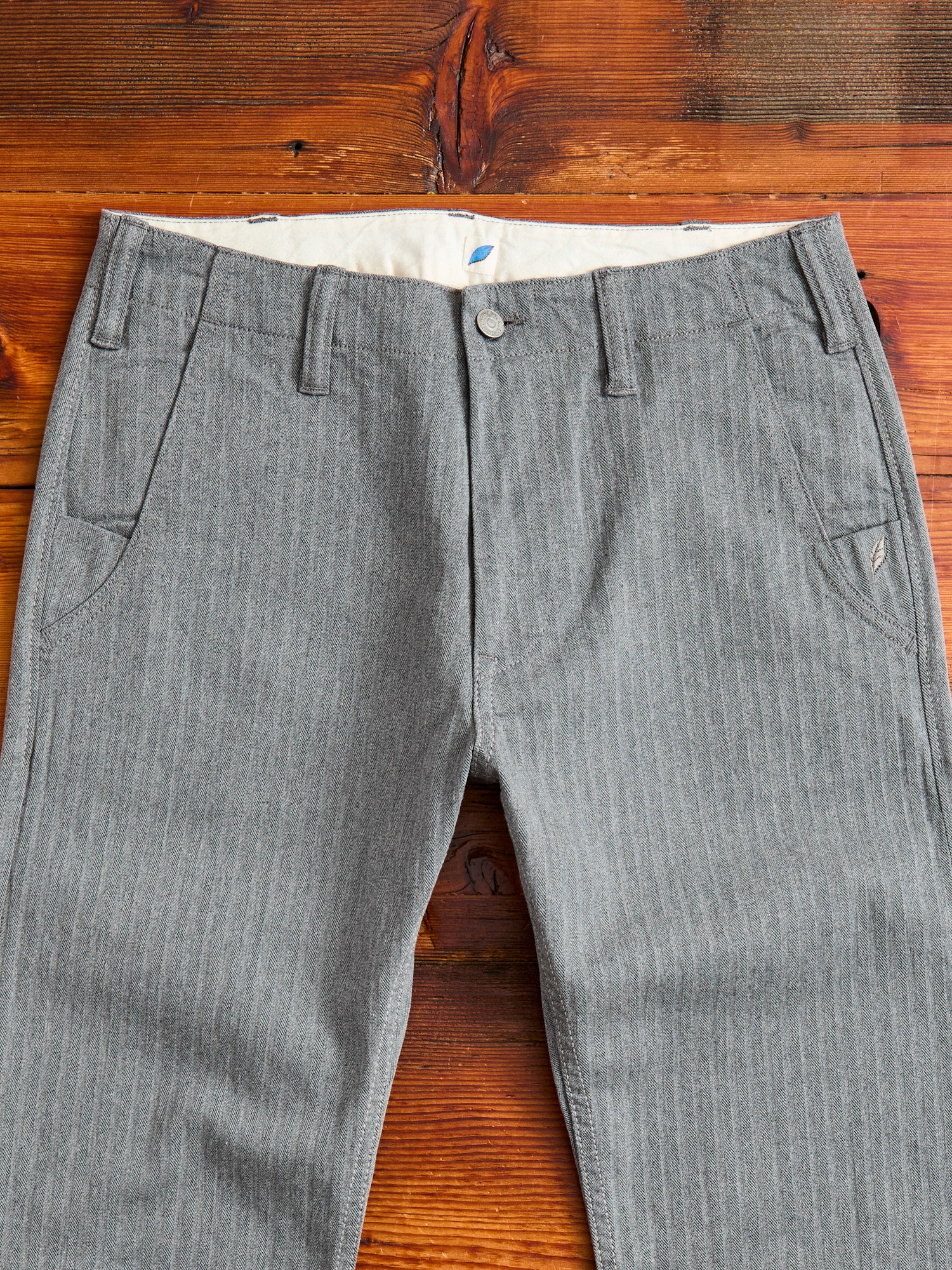 Stretch Herringbone Trousers in Heather Grey - Image 3