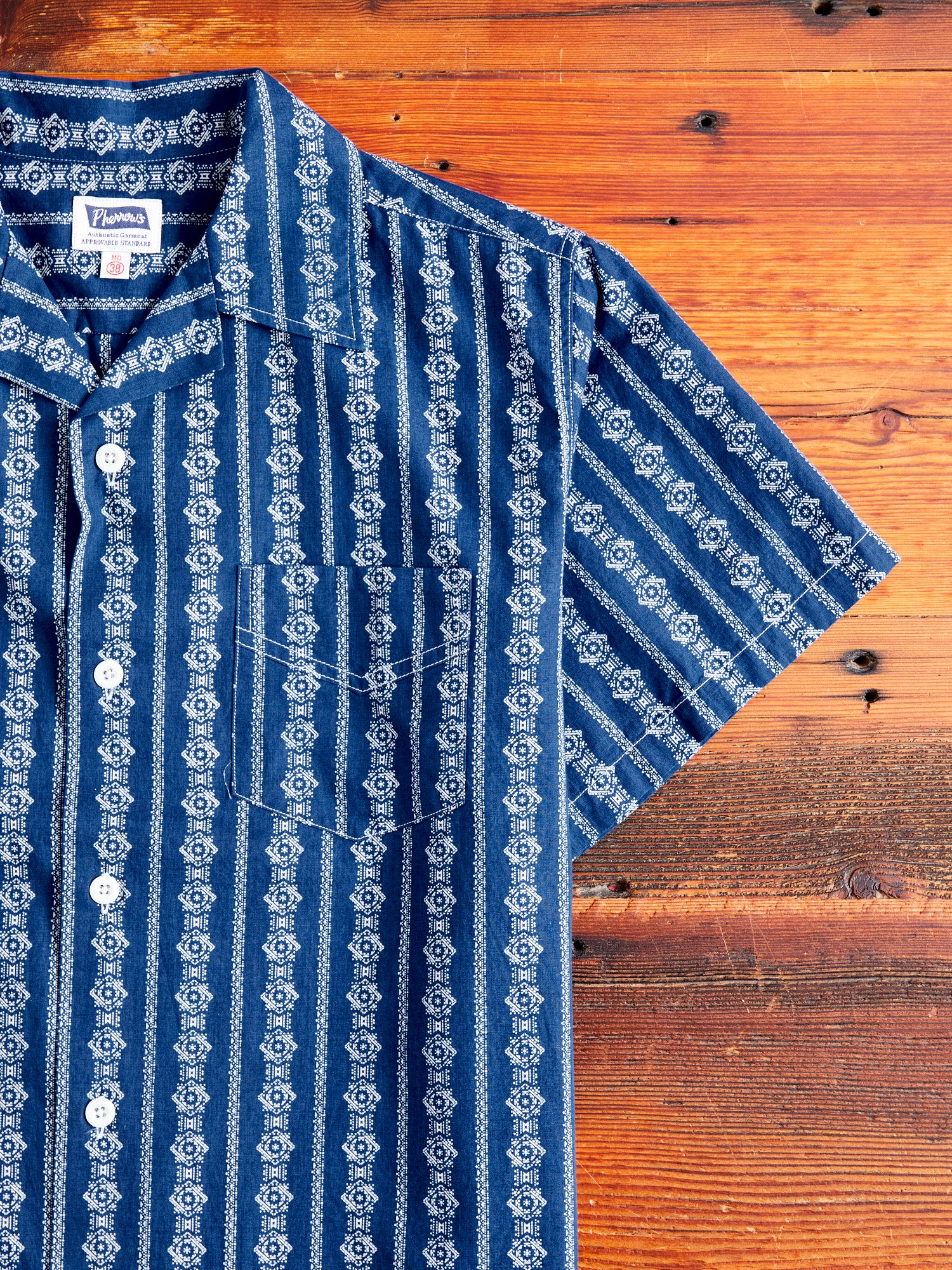 Stripe Print Hawaiian Shirt in Indigo - Image 5