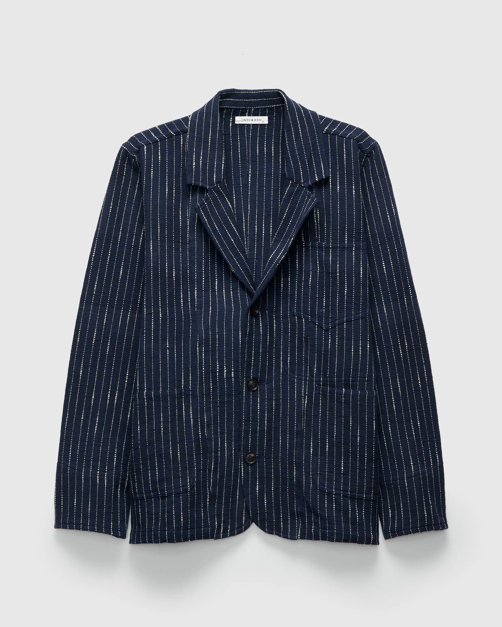 Ticking Stripe Study Jacket in Dark Indigo Ecru