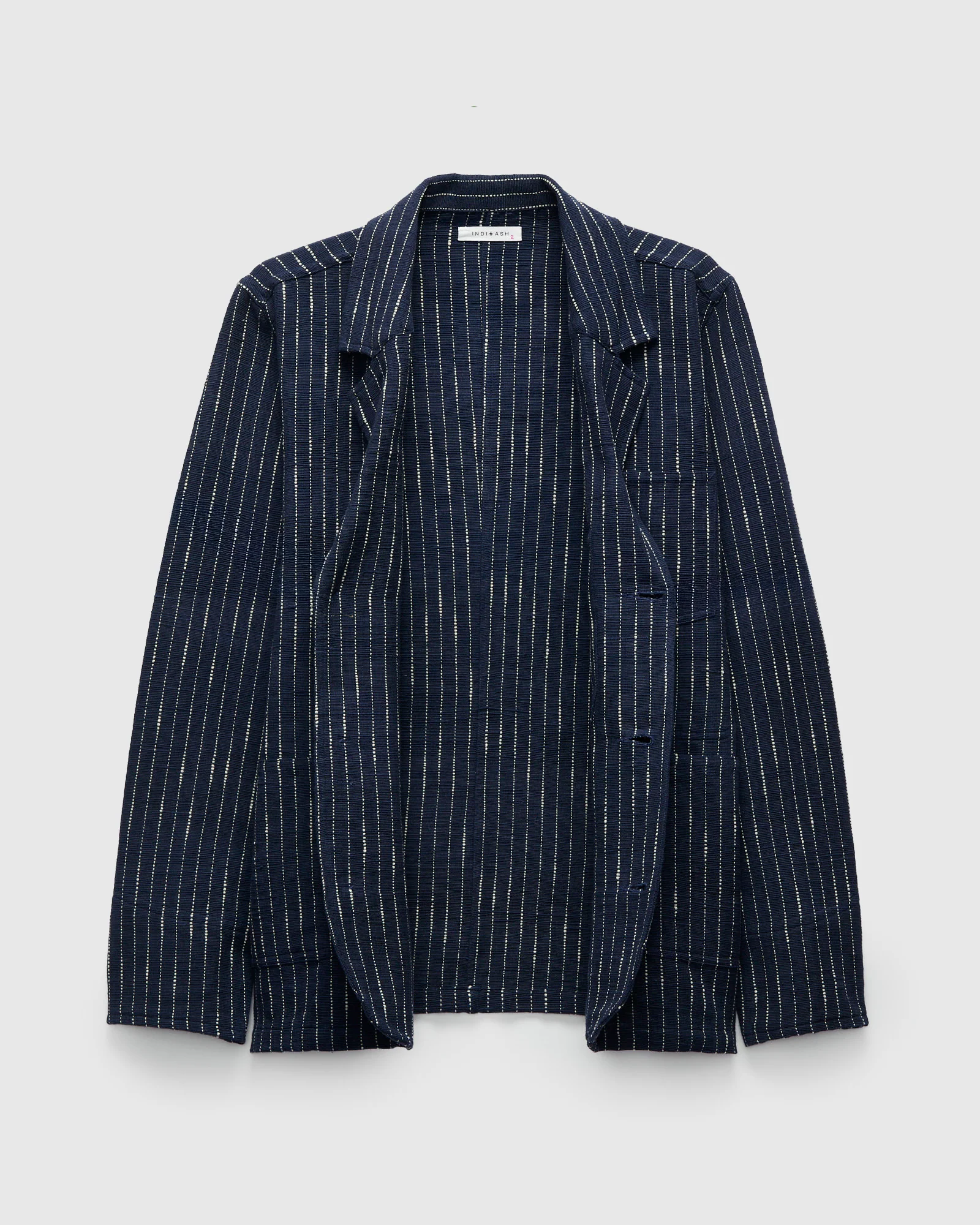 Ticking Stripe Study Jacket in Dark Indigo Ecru - Image 3
