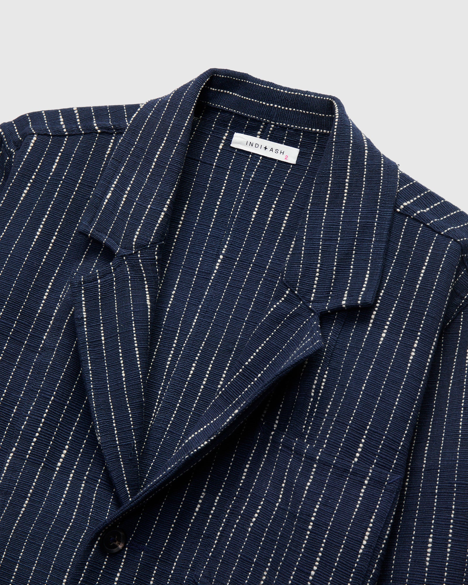 Ticking Stripe Study Jacket in Dark Indigo Ecru - Image 5