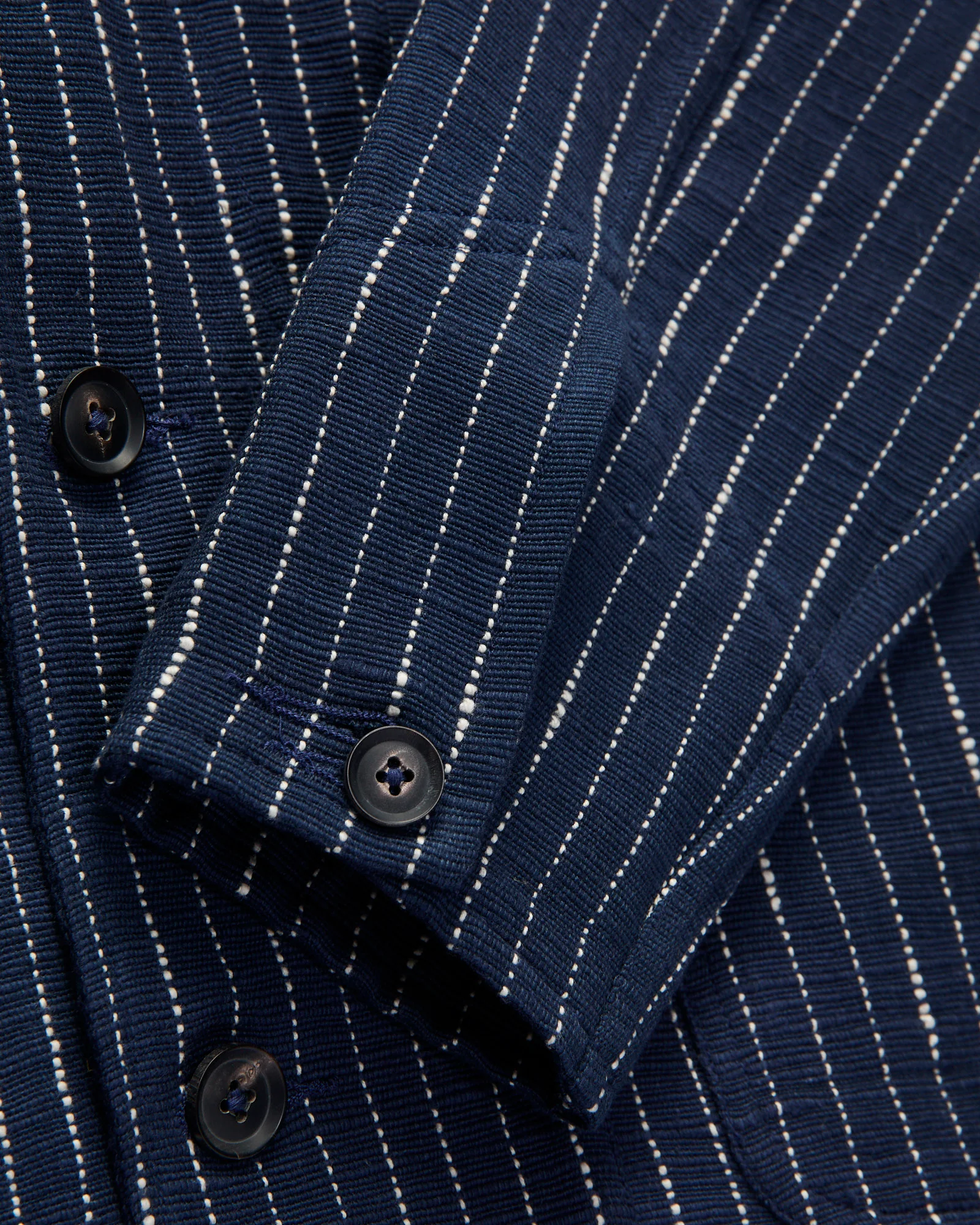 Ticking Stripe Study Jacket in Dark Indigo Ecru - Image 7