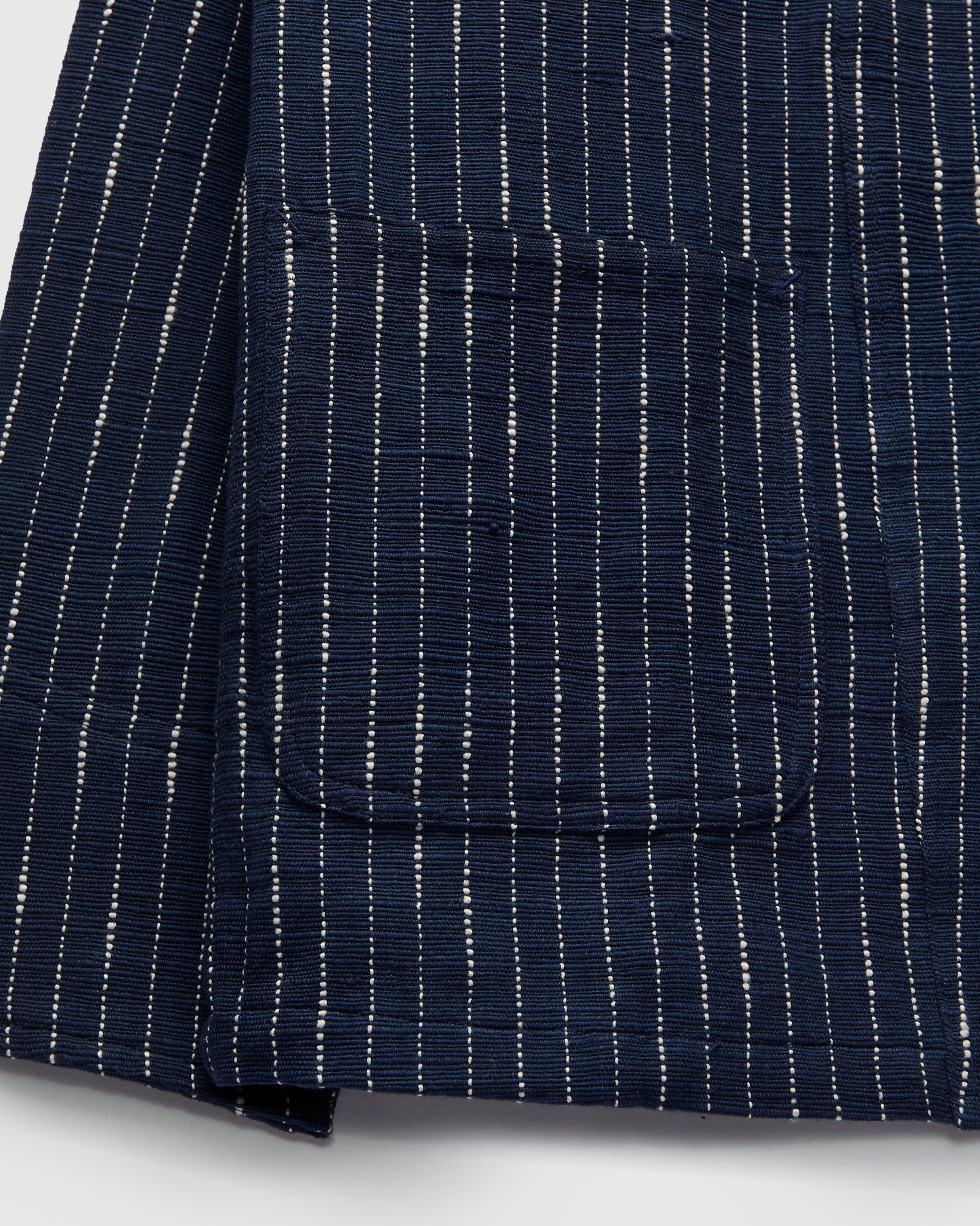 Ticking Stripe Study Jacket in Dark Indigo Ecru - Image 8