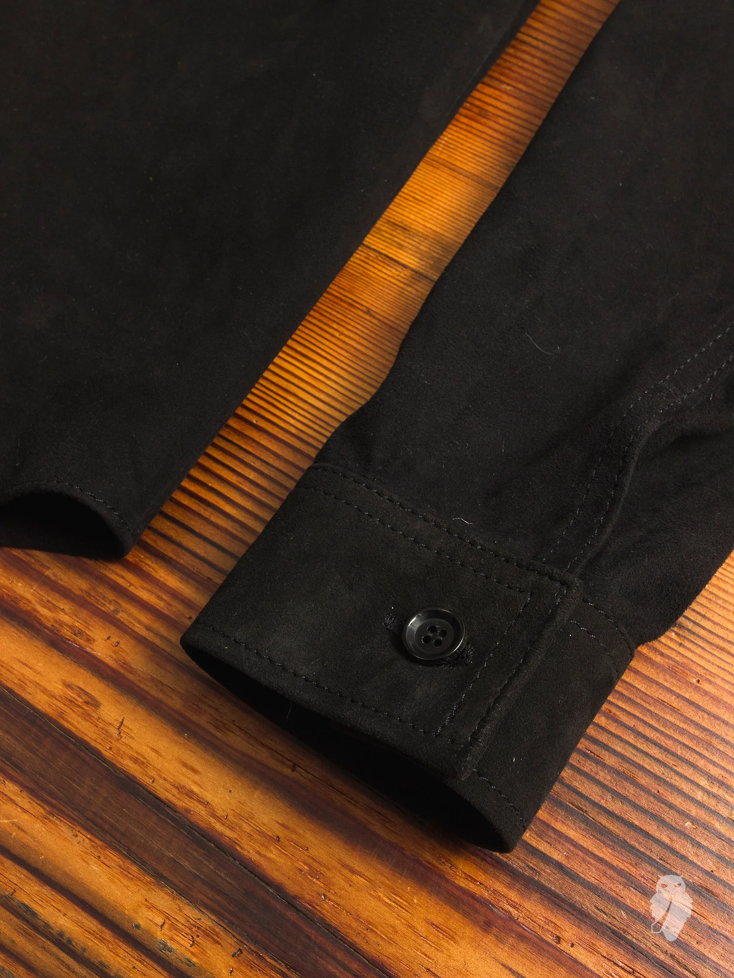 Suede Zip Shirt in Black - Image 6