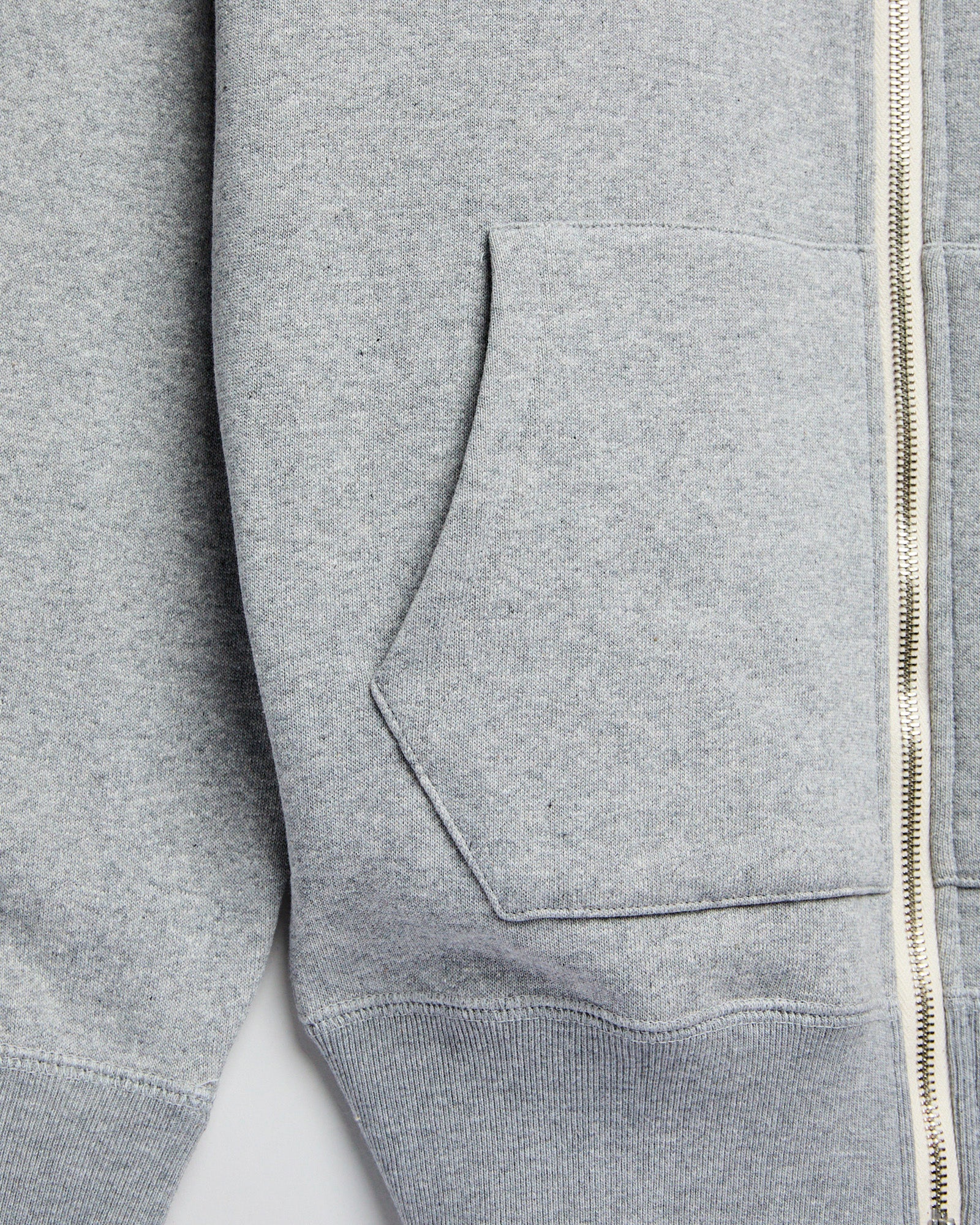 Super Looper Zip Hoodie in Heather Grey - Image 6