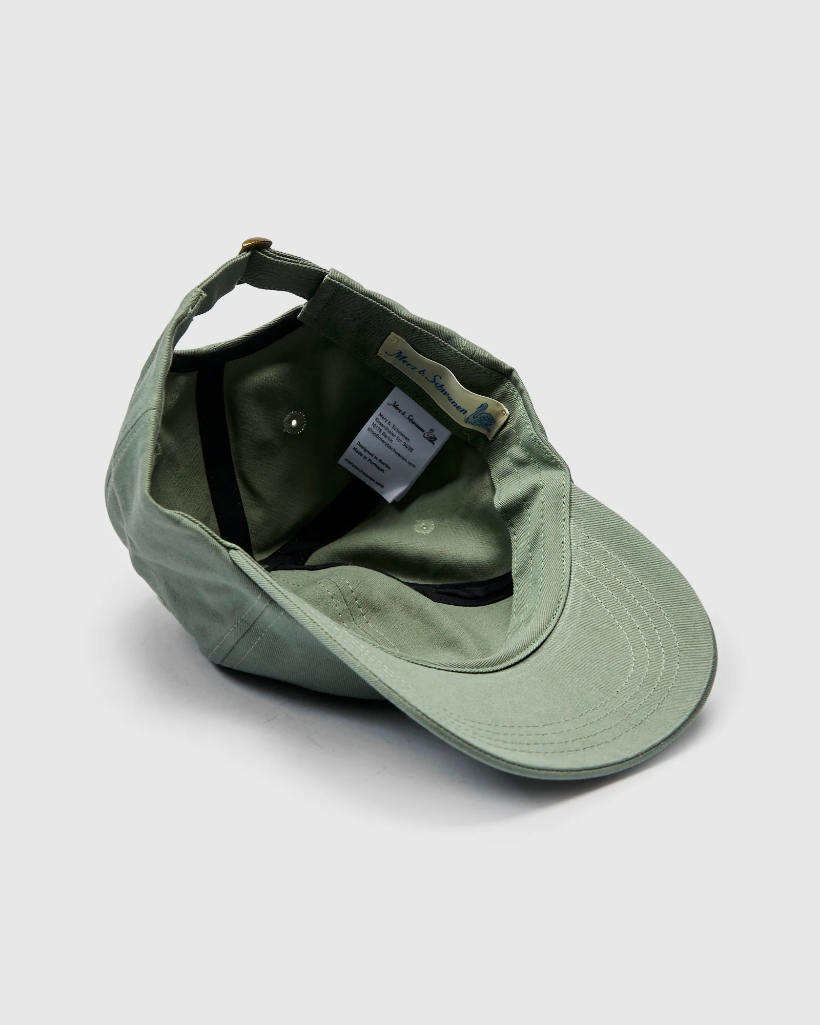 Swan Logo Cotton Twill Cap in Light Army - Image 4