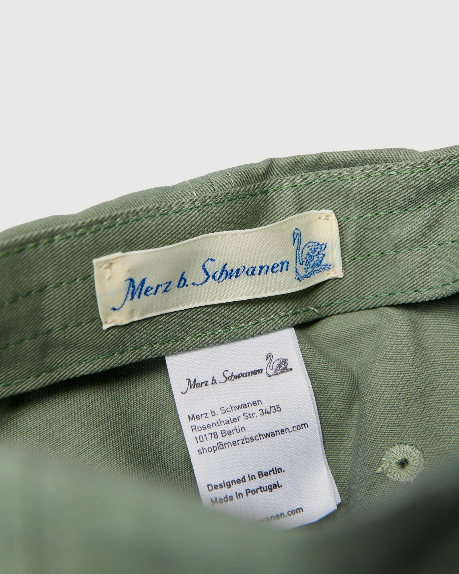 Swan Logo Cotton Twill Cap in Light Army - Image 6