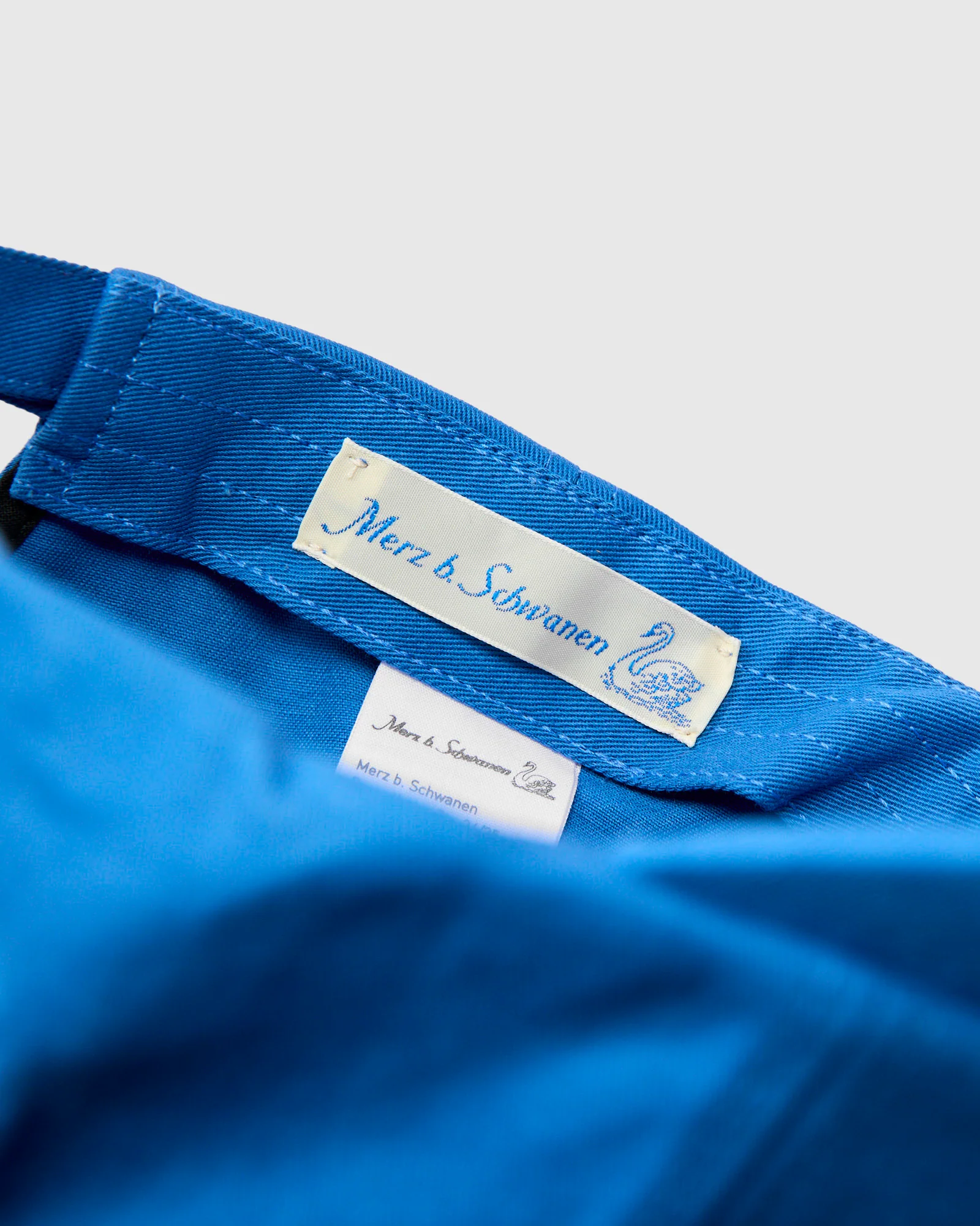 Swan Logo Cotton Twill Cap in Washed Blue - Image 6