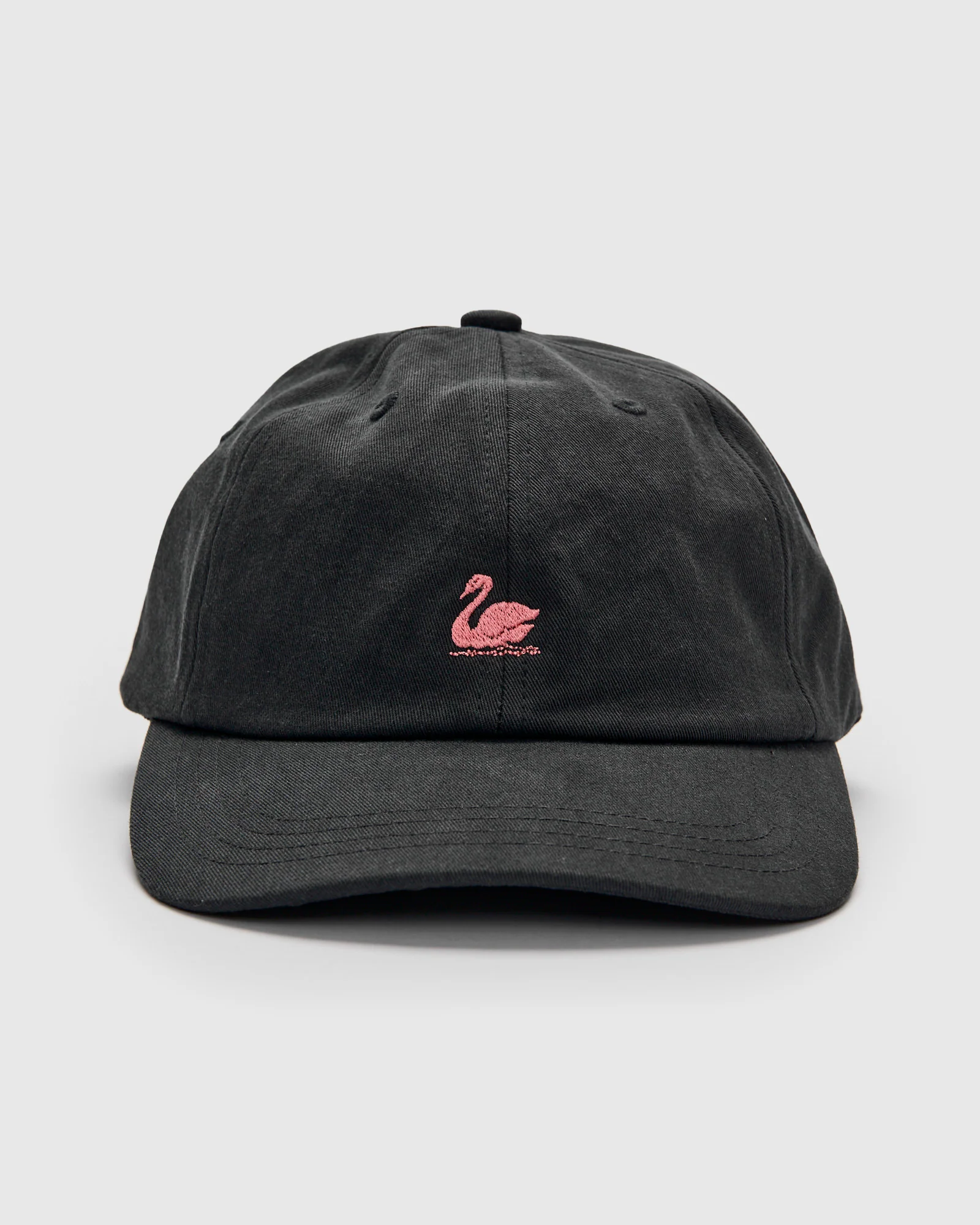 Swan Logo Cotton Twill Cap in Charcoal - Image 2