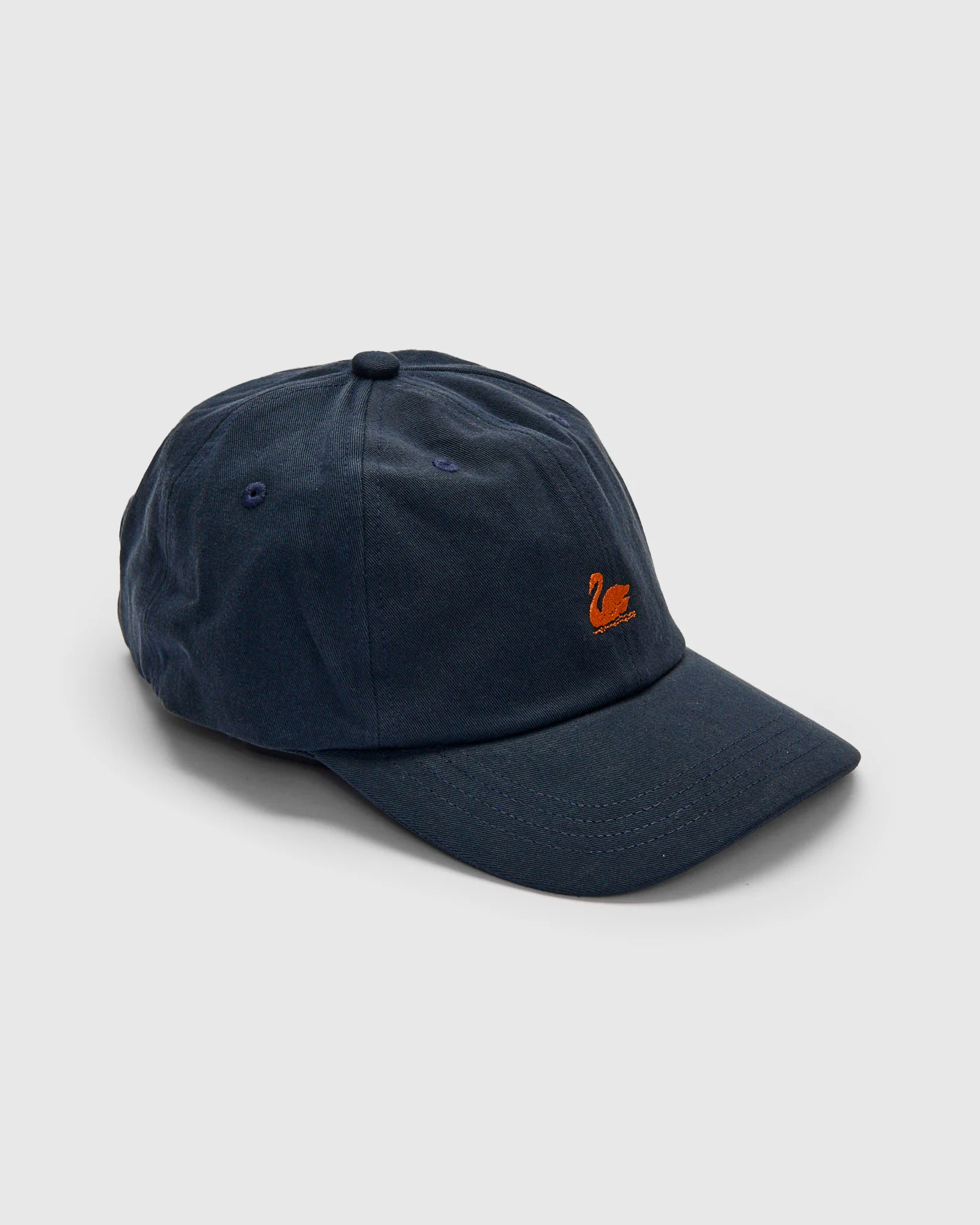 Swan Logo Cotton Twill Cap in Night Blue
