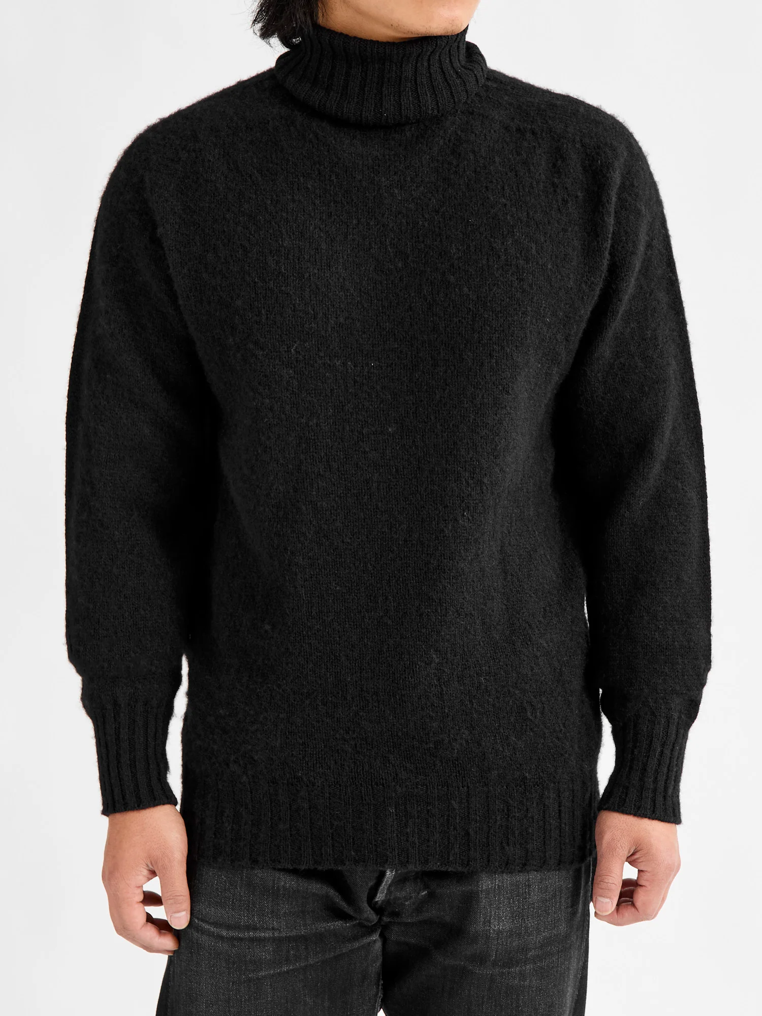 "Sylvester" Wool Turtleneck Sweater in Black - Image 2