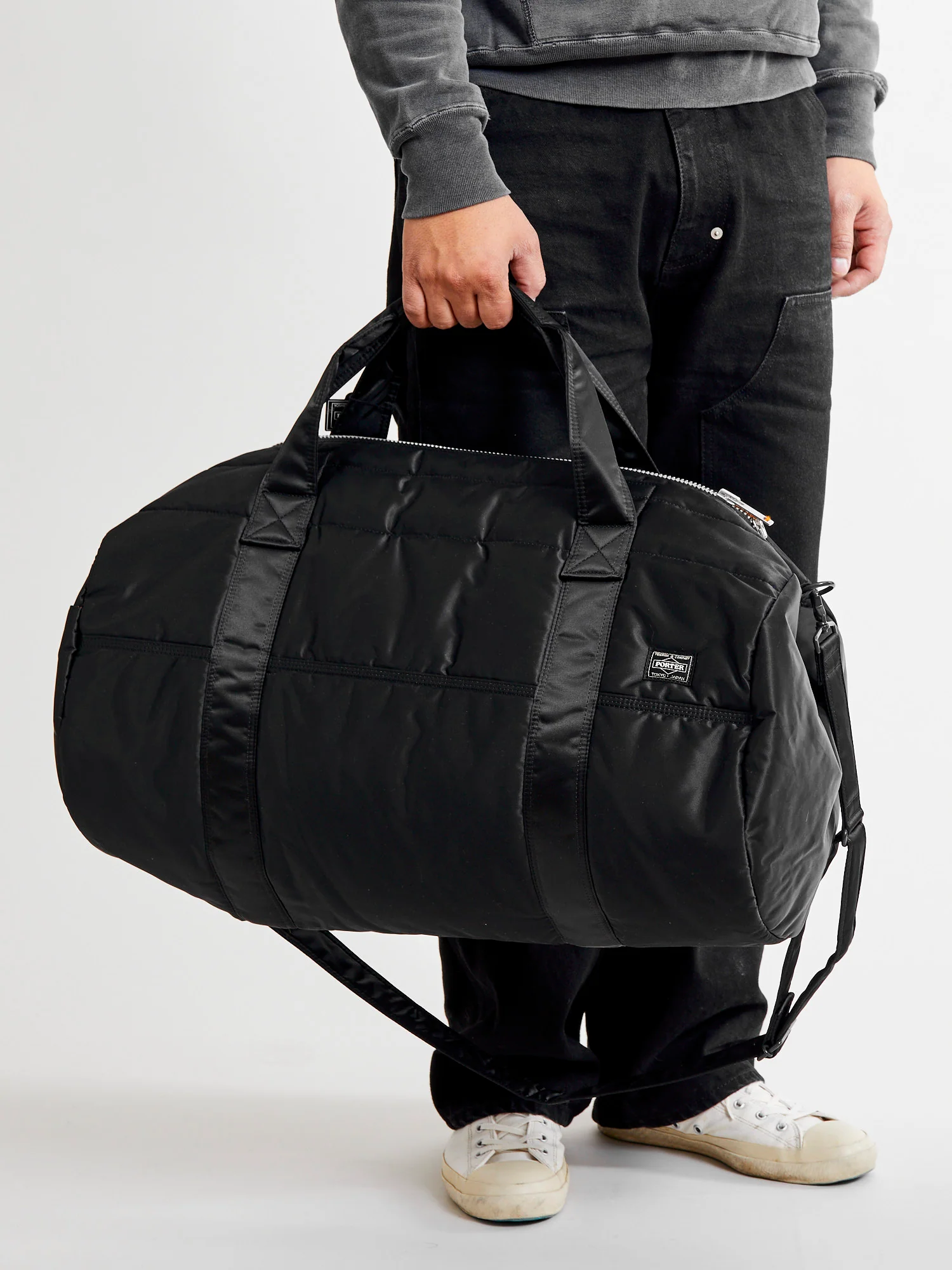 "Tanker" 2-Way Boston Bag (M) in Black - Image 2