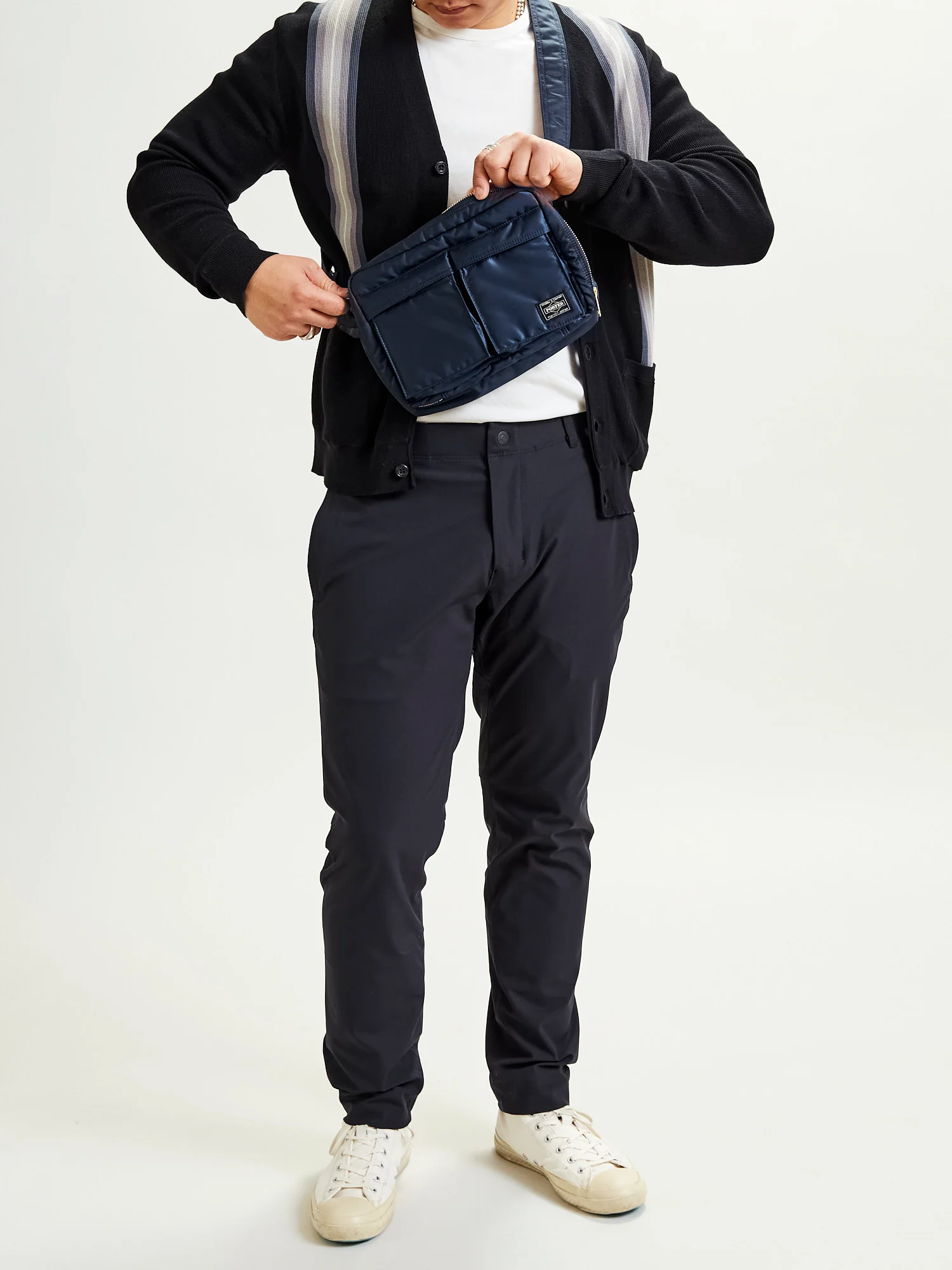 "Tanker" Shoulder Bag (S) in Iron Blue - Image 11