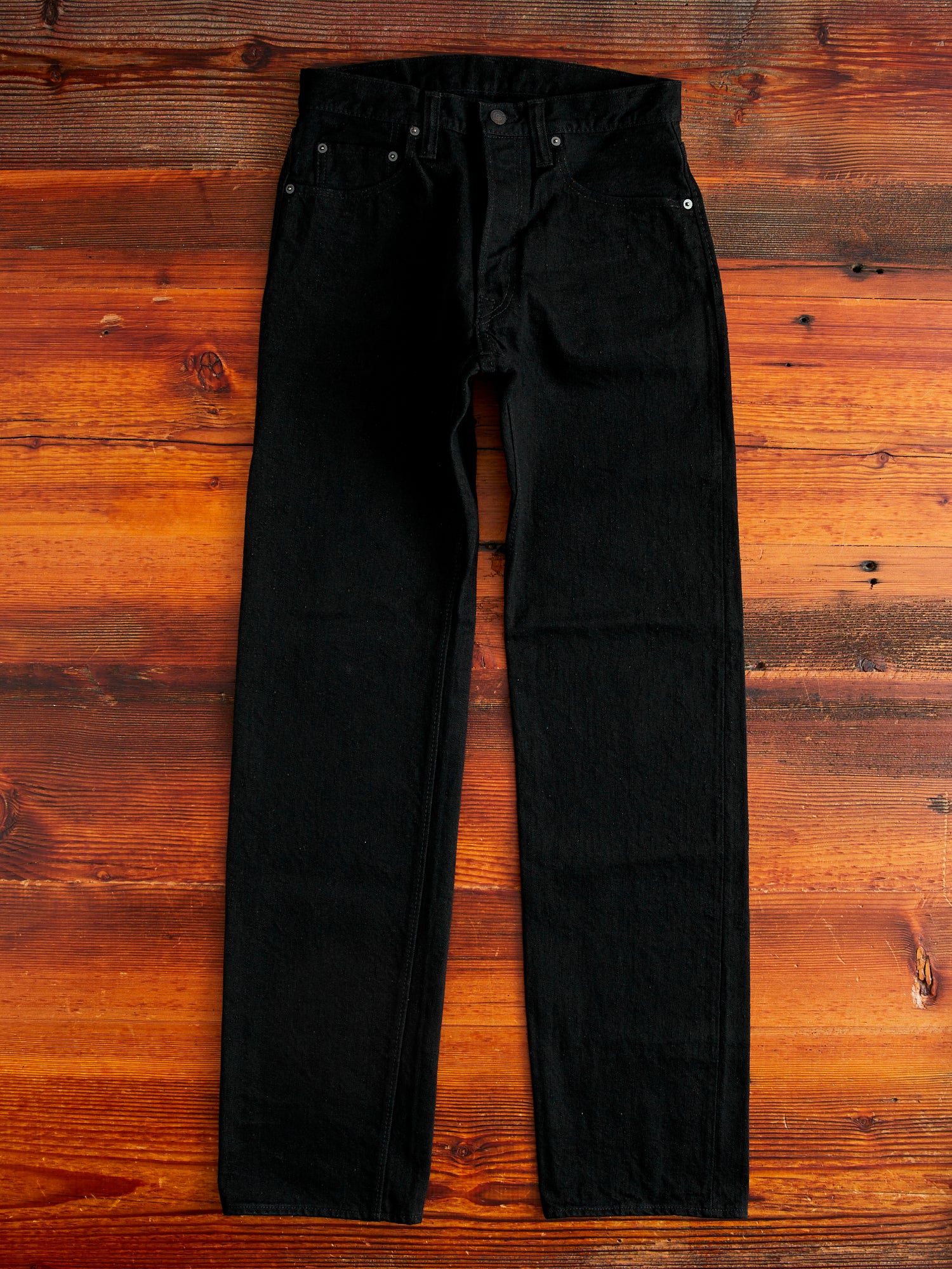 TCD-003-BK "Teacore Black" 14oz Rinsed Black Selvedge Denim - Regular Straight Fit - Image 3
