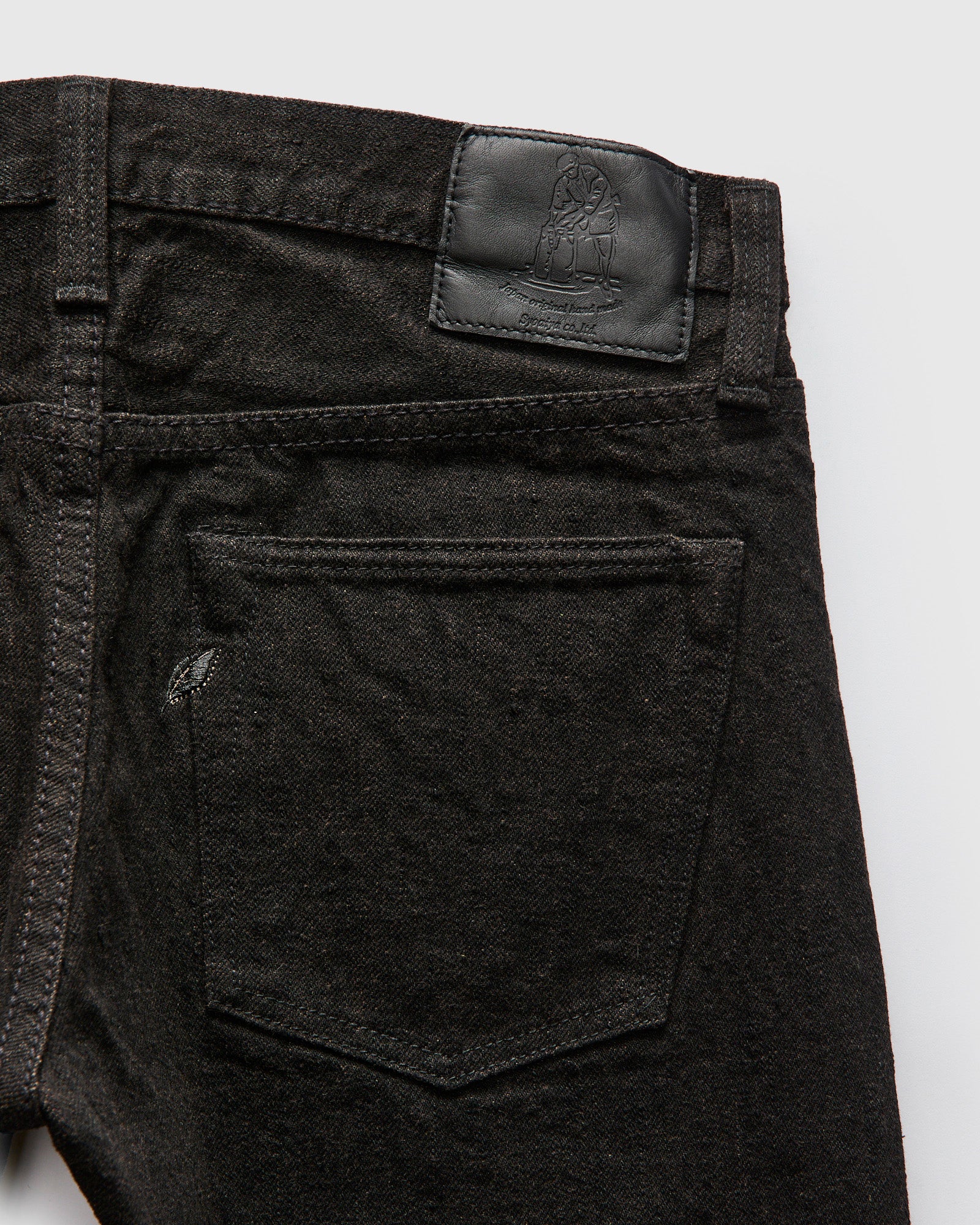 "Teacore Black x Brown" 14oz Rinsed Black Selvedge Denim - Slim Tapered Fit - Image 3