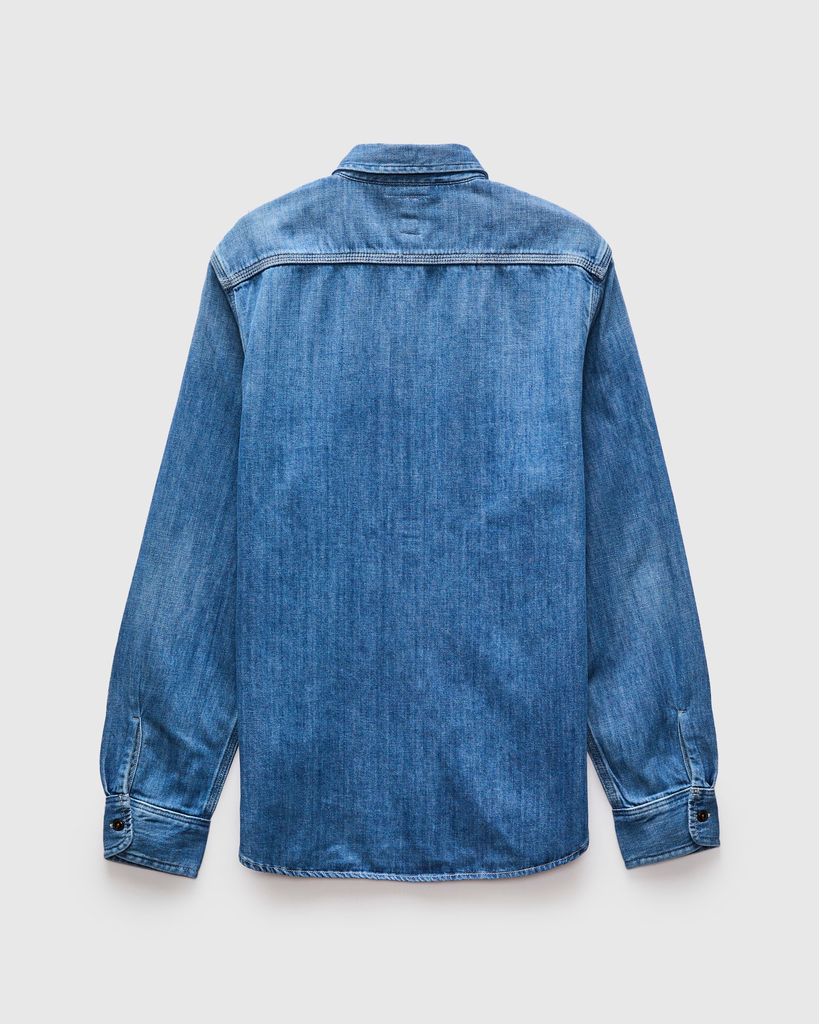 "Dee" Brace Long Sleeve Shirt in Washed Indigo - Image 2