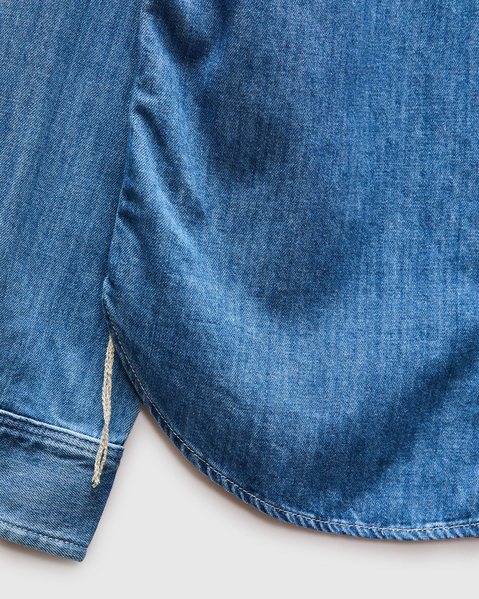 "Dee" Brace Long Sleeve Shirt in Washed Indigo - Image 6