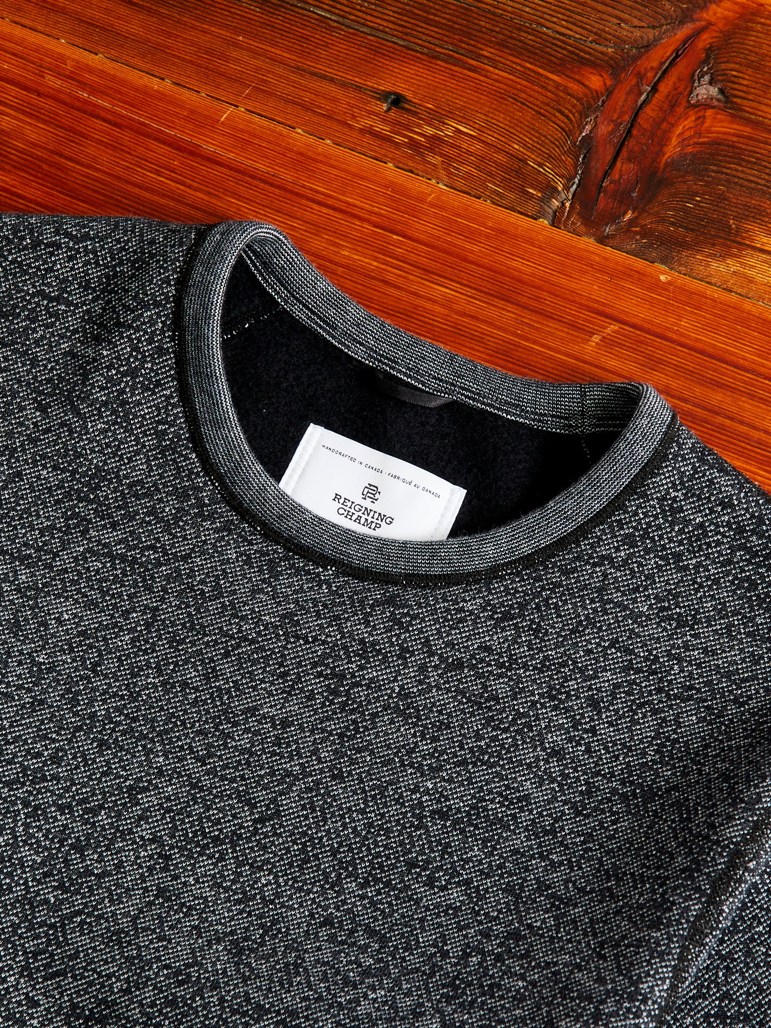 "Tiger Fleece" Crewneck Sweater in Black - Image 2