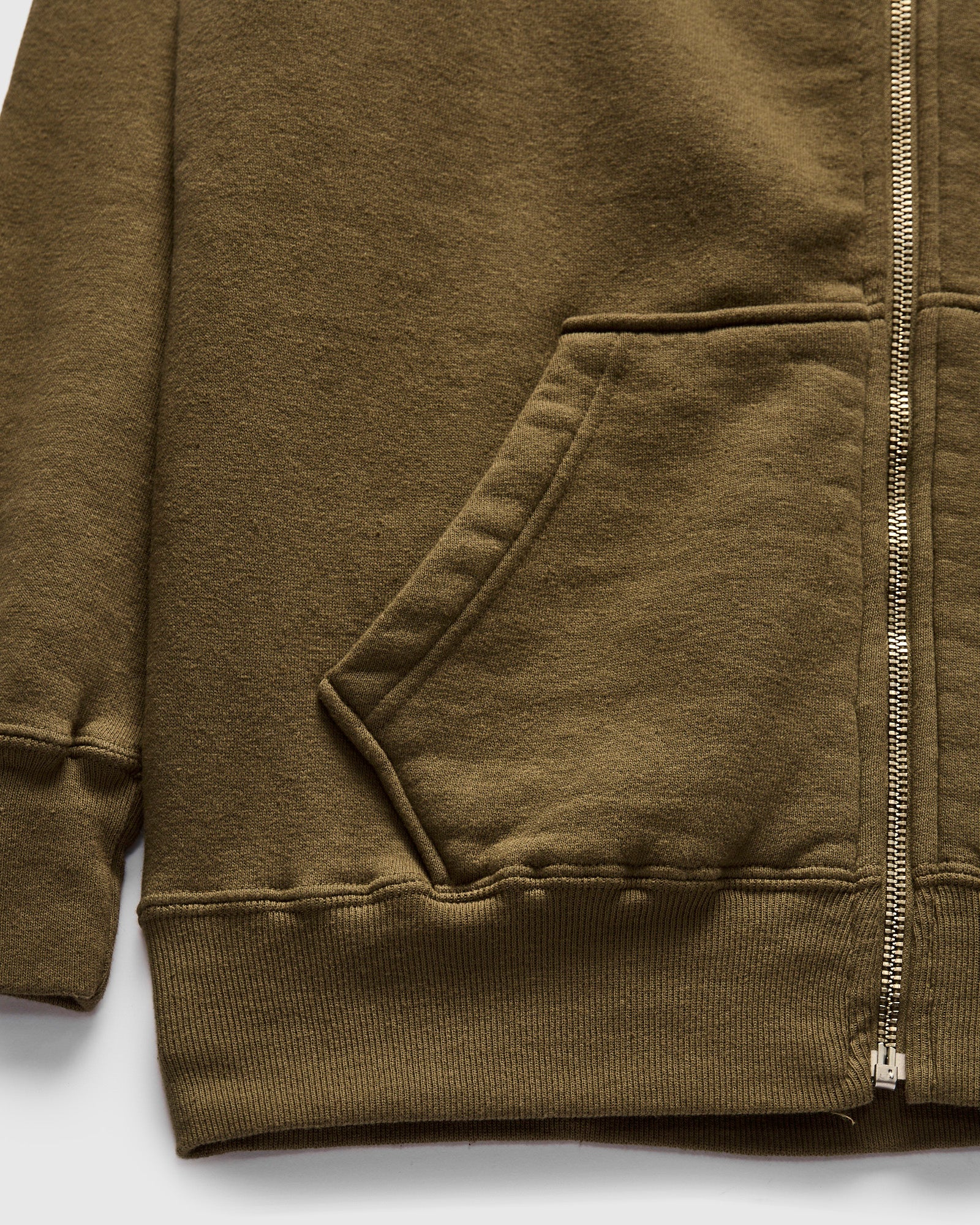 Tsuriami Loopwheel Zip Hoodie in Khaki - Image 6