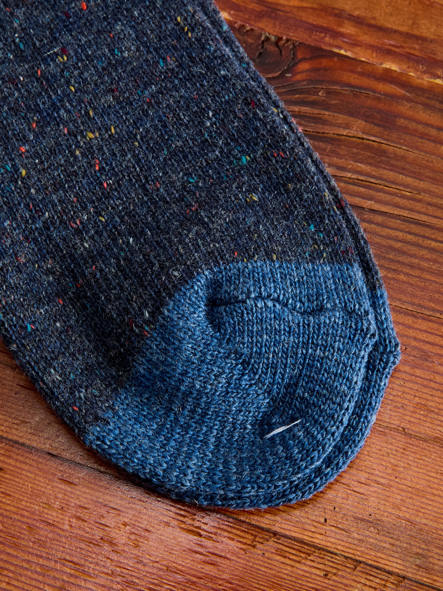 Tweed Nep Crew Sock in Navy - Image 3