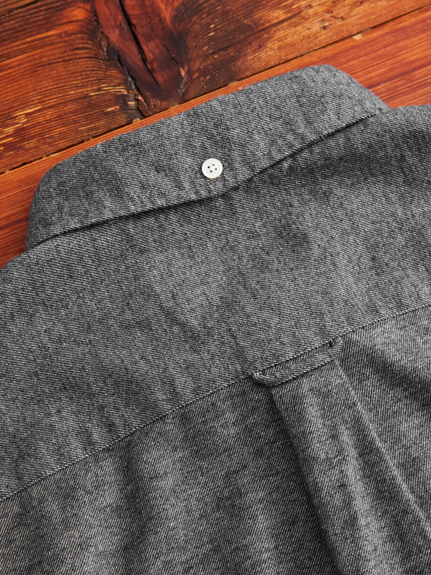 Twill Flannel Button-Down Shirt in Grey - Image 10