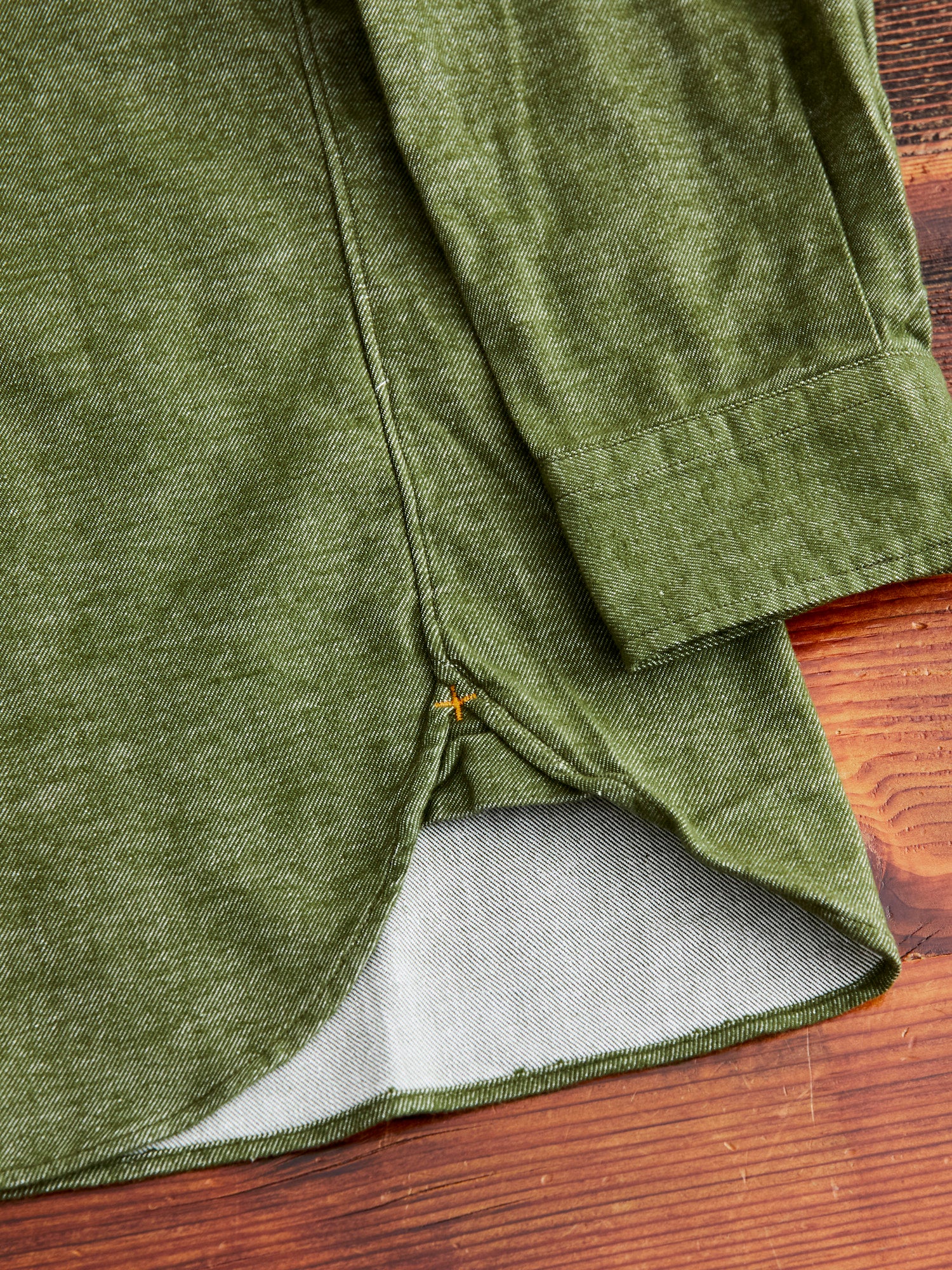 Twill Flannel Button-Down Shirt in Olive - Image 8