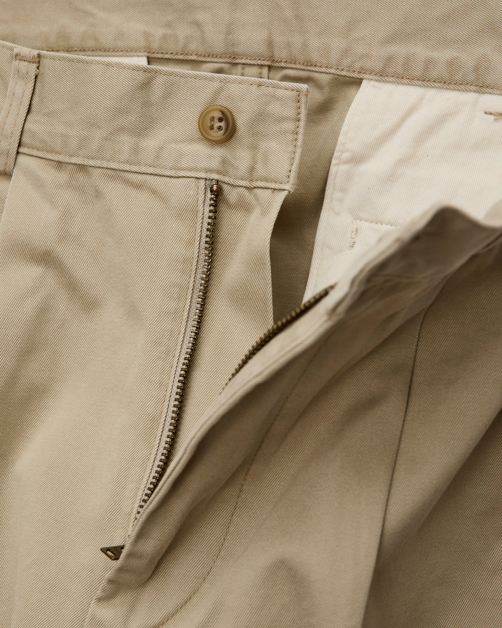 Two Tuck Wide Trousers in Khaki - Image 6
