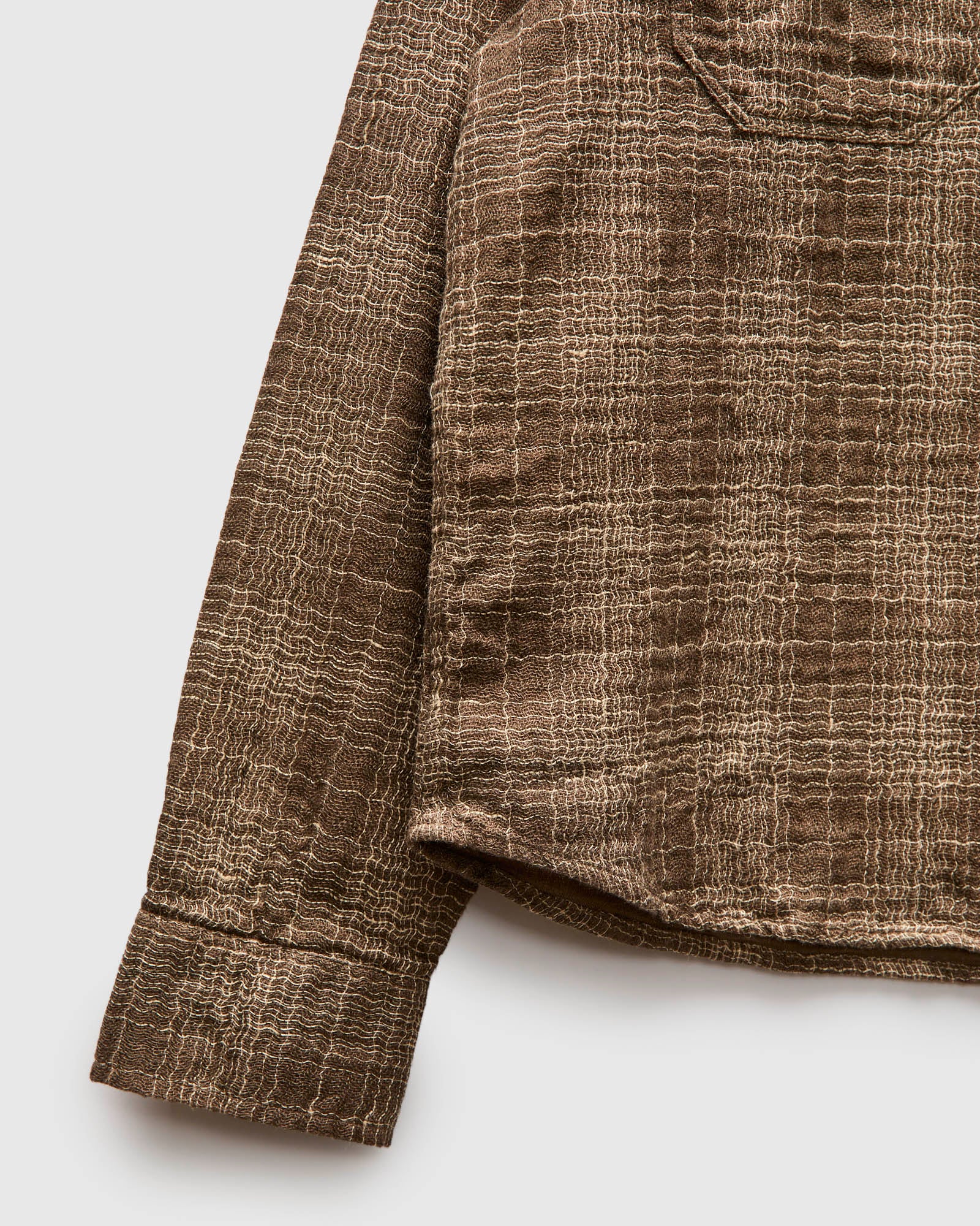 Utility Shirt in Drab Wavy Check - Image 7