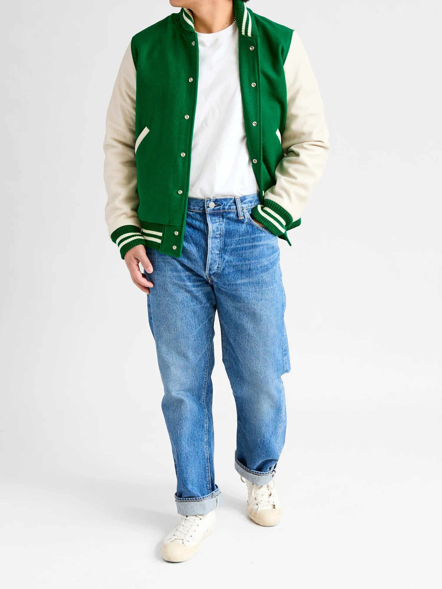 Varsity Jacket in Kelly Green Milk - Image 15