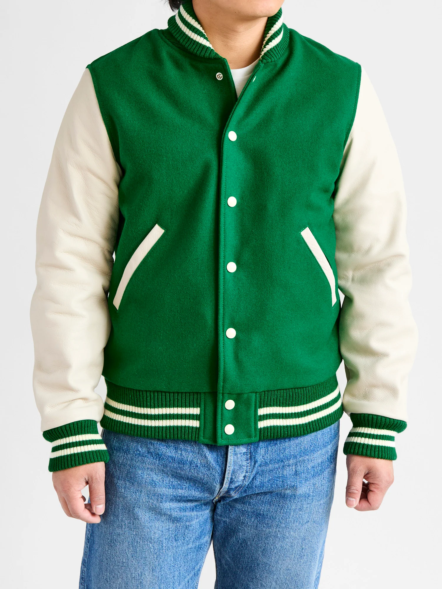 Varsity Jacket in Kelly Green Milk - Image 2