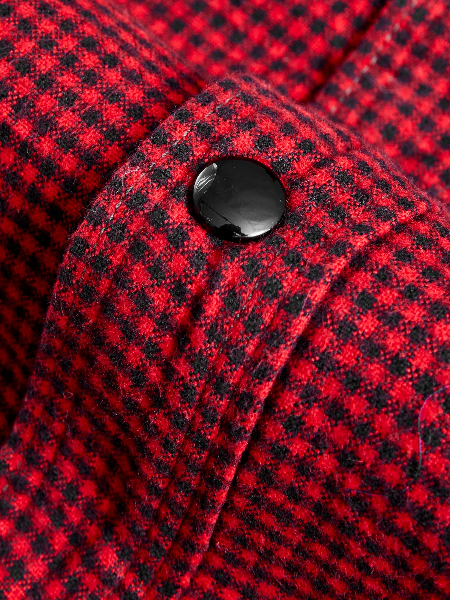 Vermont Lined Overshirt in Red Black - Image 10