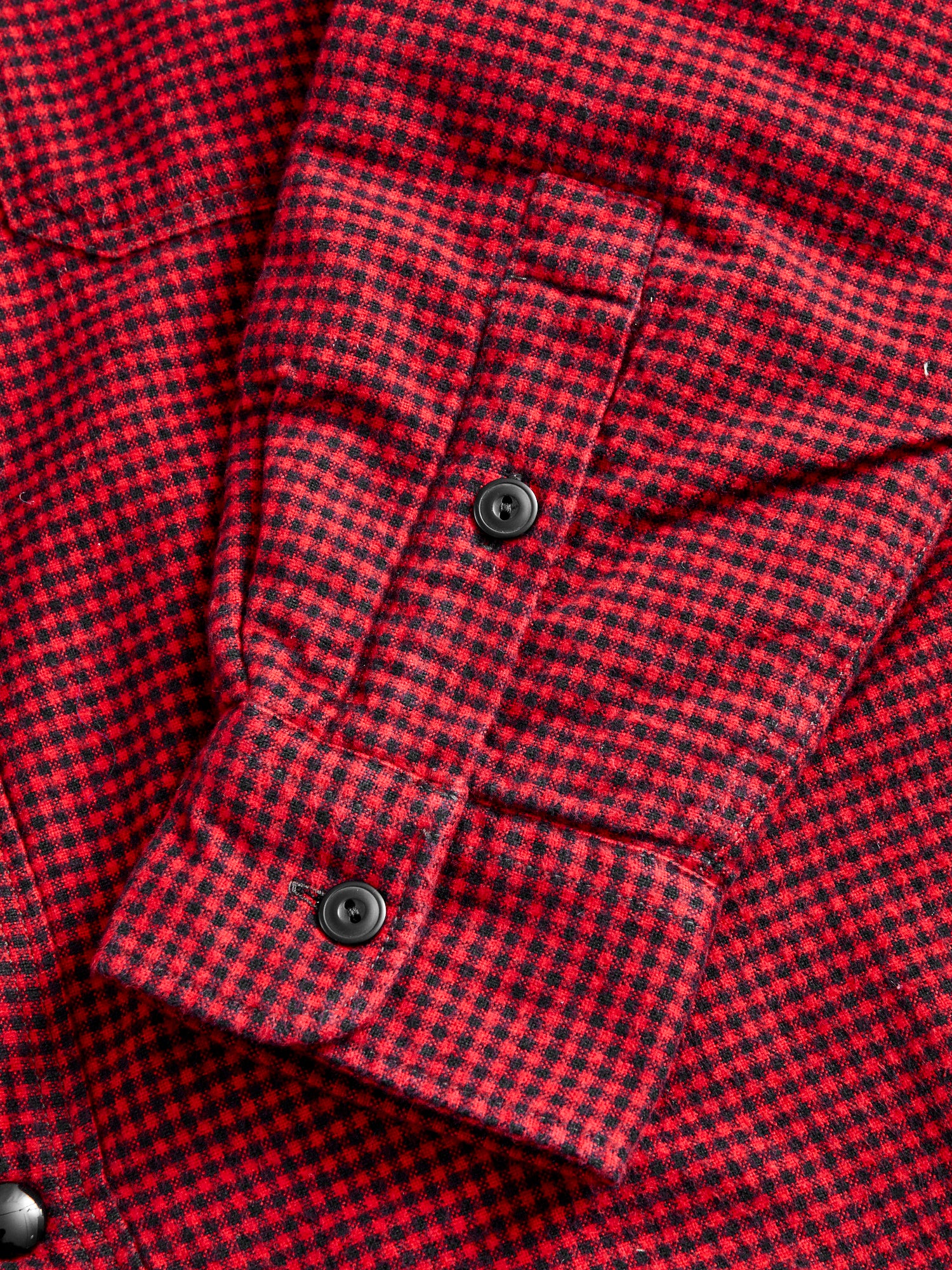 Vermont Lined Overshirt in Red Black - Image 9
