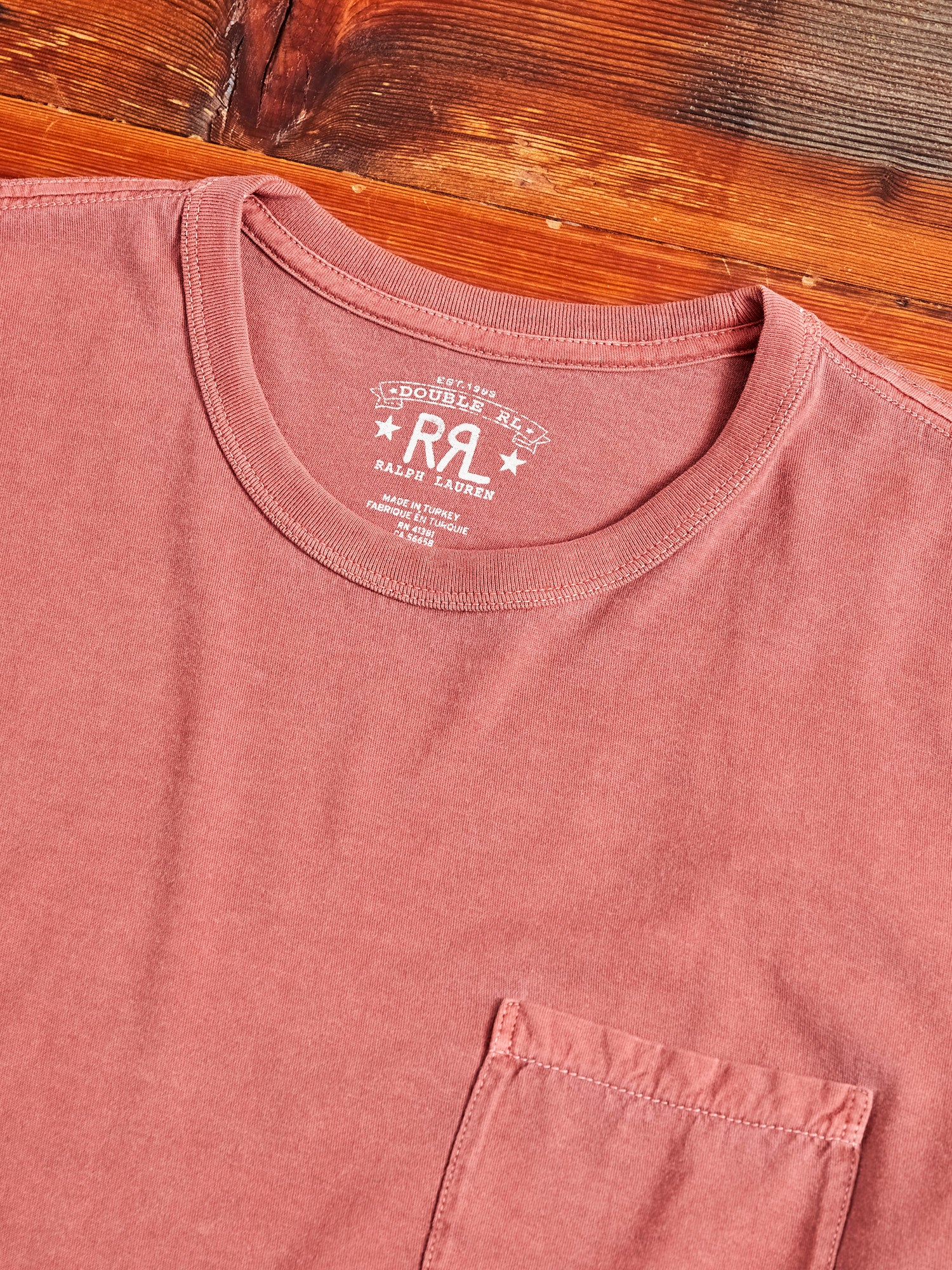 Vintage Knit Pocket T-Shirt in Red - Image 3