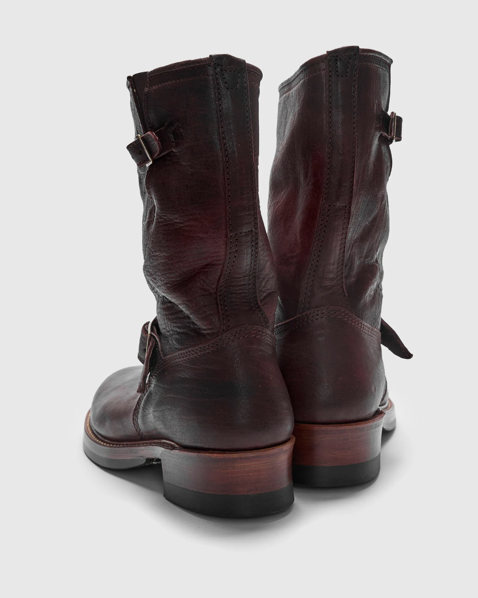 Wabash Engineer Boot in Ezo Shika Deerskin Burnt Burgundy - Image 5