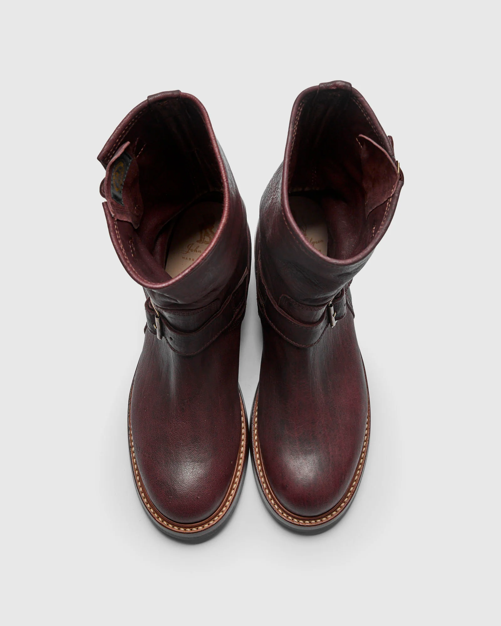Wabash Engineer Boot in Ezo Shika Deerskin Burnt Burgundy - Image 6