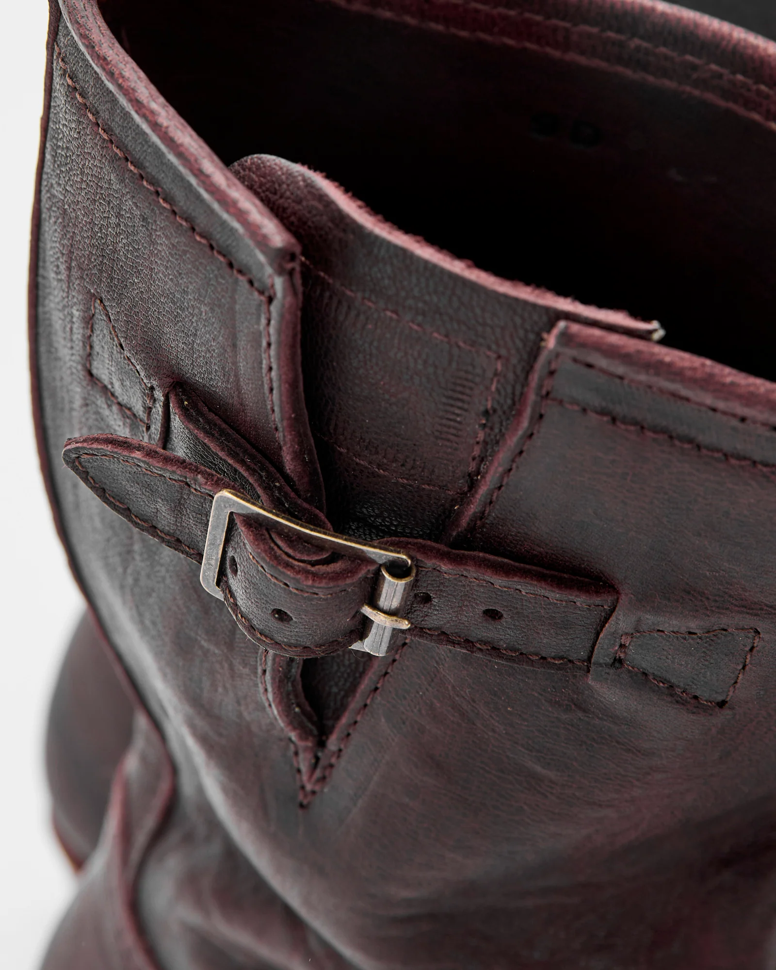 Wabash Engineer Boot in Ezo Shika Deerskin Burnt Burgundy - Image 8