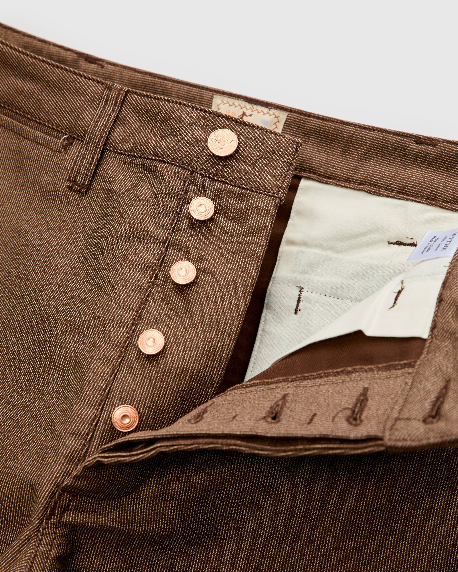 Wabash Stripe Moleskin Chino in Espresso Brown - Image 7