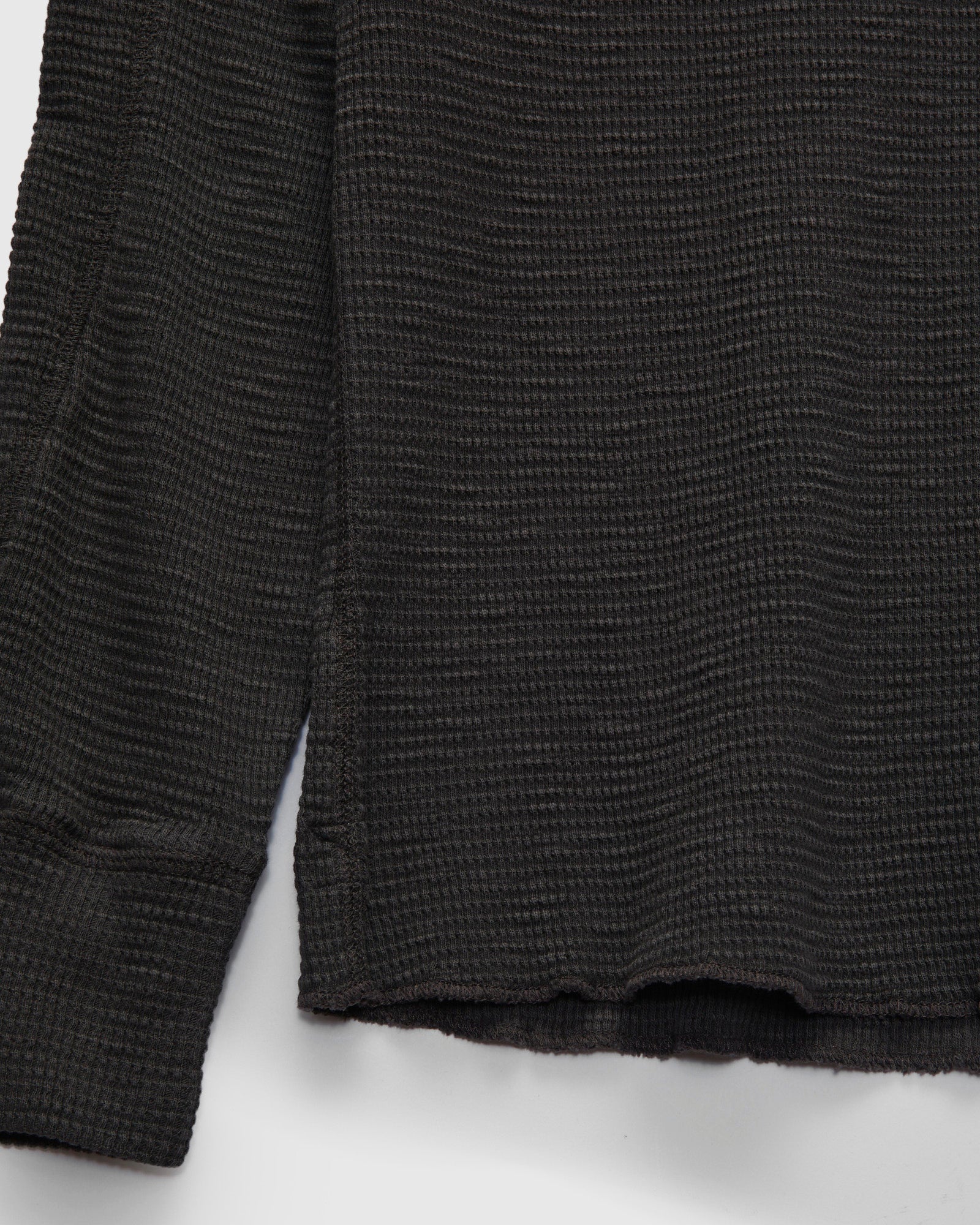 Waffle-Knit Thermal Long-Sleeve in Faded Black - Image 5