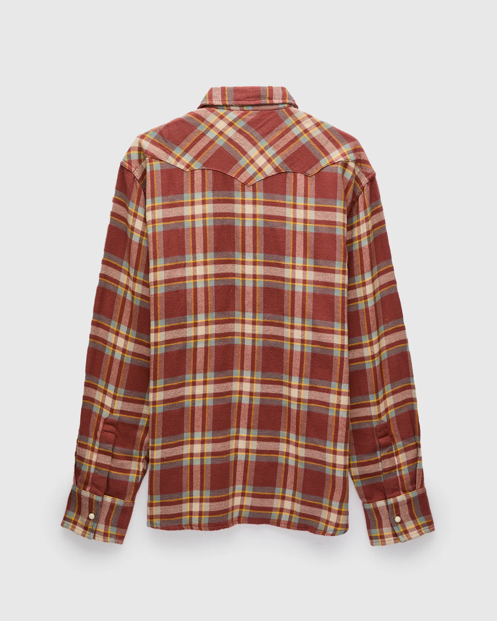 Washed Flannel Pearl Snap Shirt in Autumn Rust - Image 2