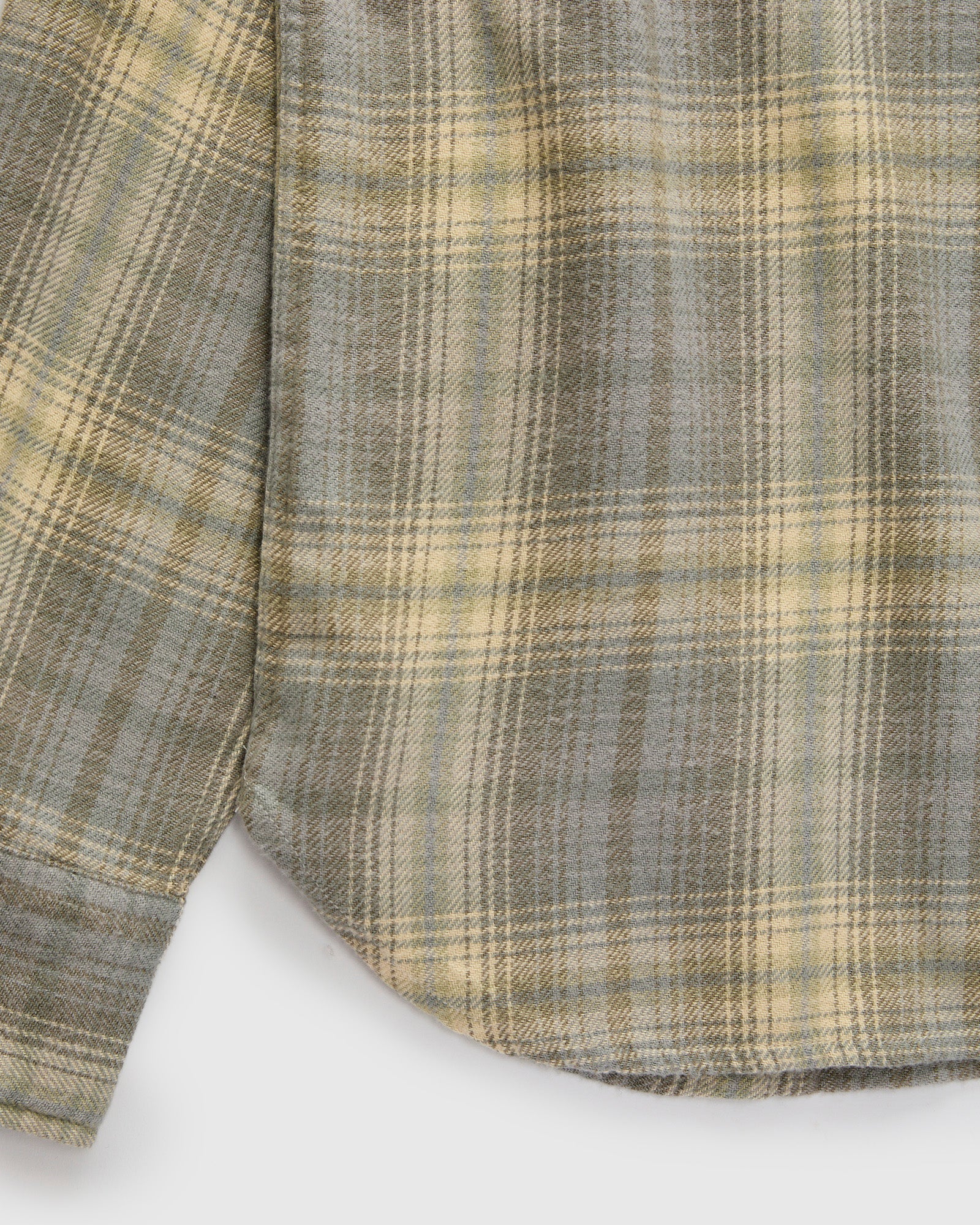 Washed Flannel Pearl Snap Shirt in Late Frost - Image 6