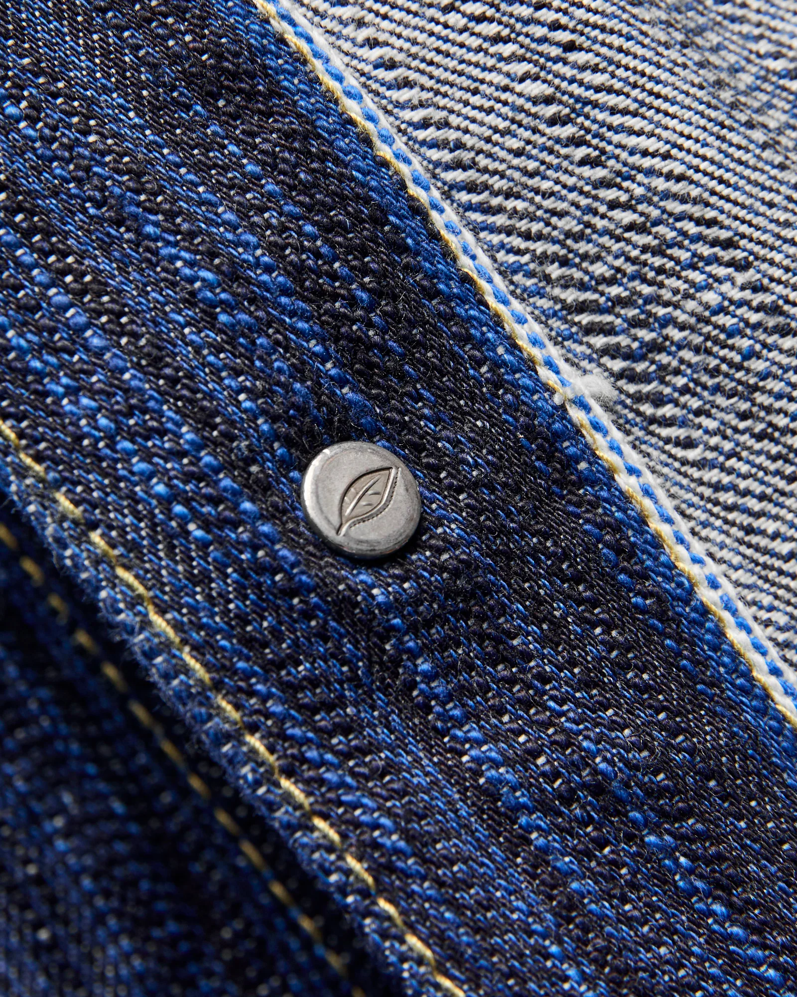 "Dark Waterfall" 14.5oz Type-3 Denim Jacket in Indigo - Image 7