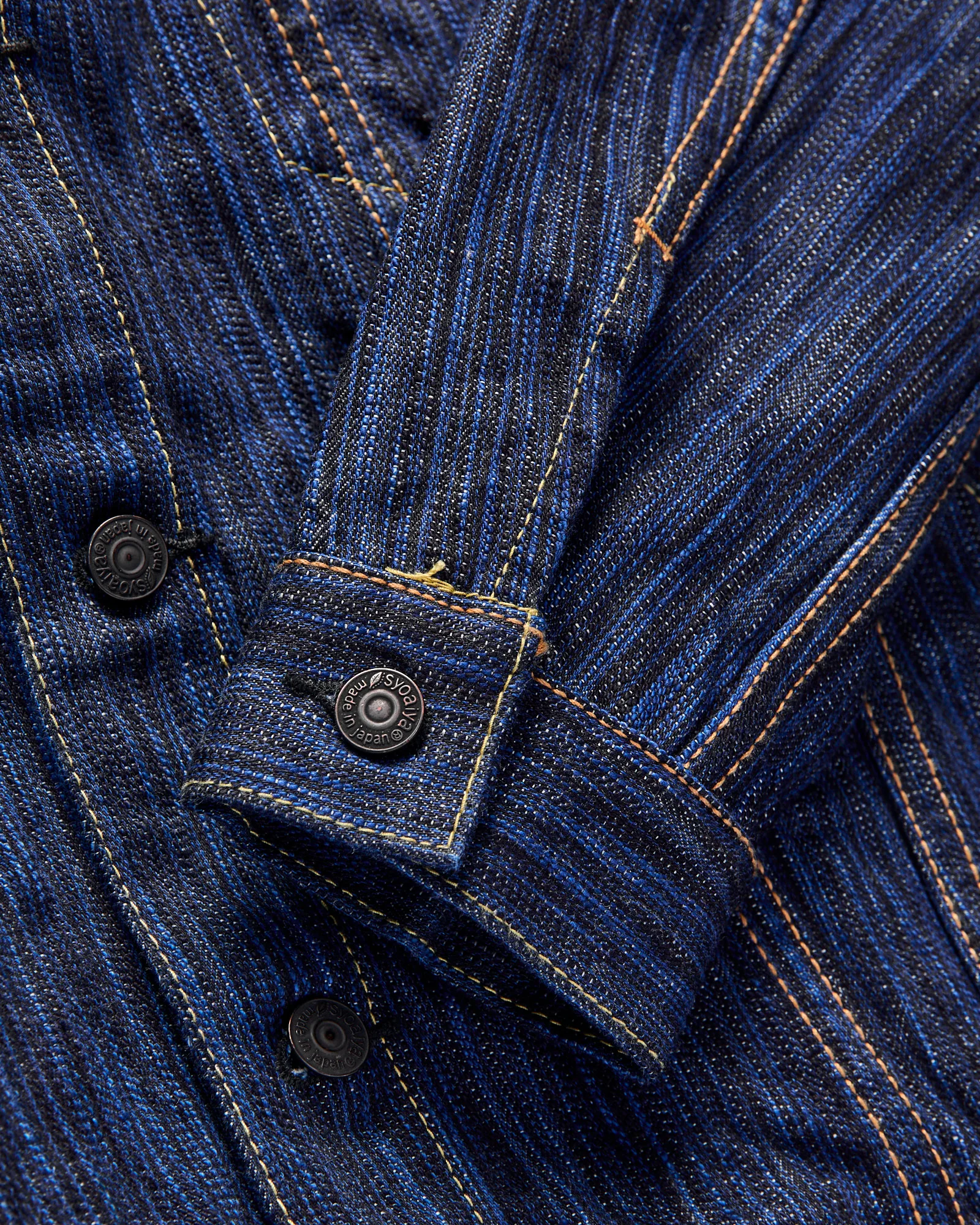 "Dark Waterfall" 14.5oz Type-3 Denim Jacket in Indigo - Image 9
