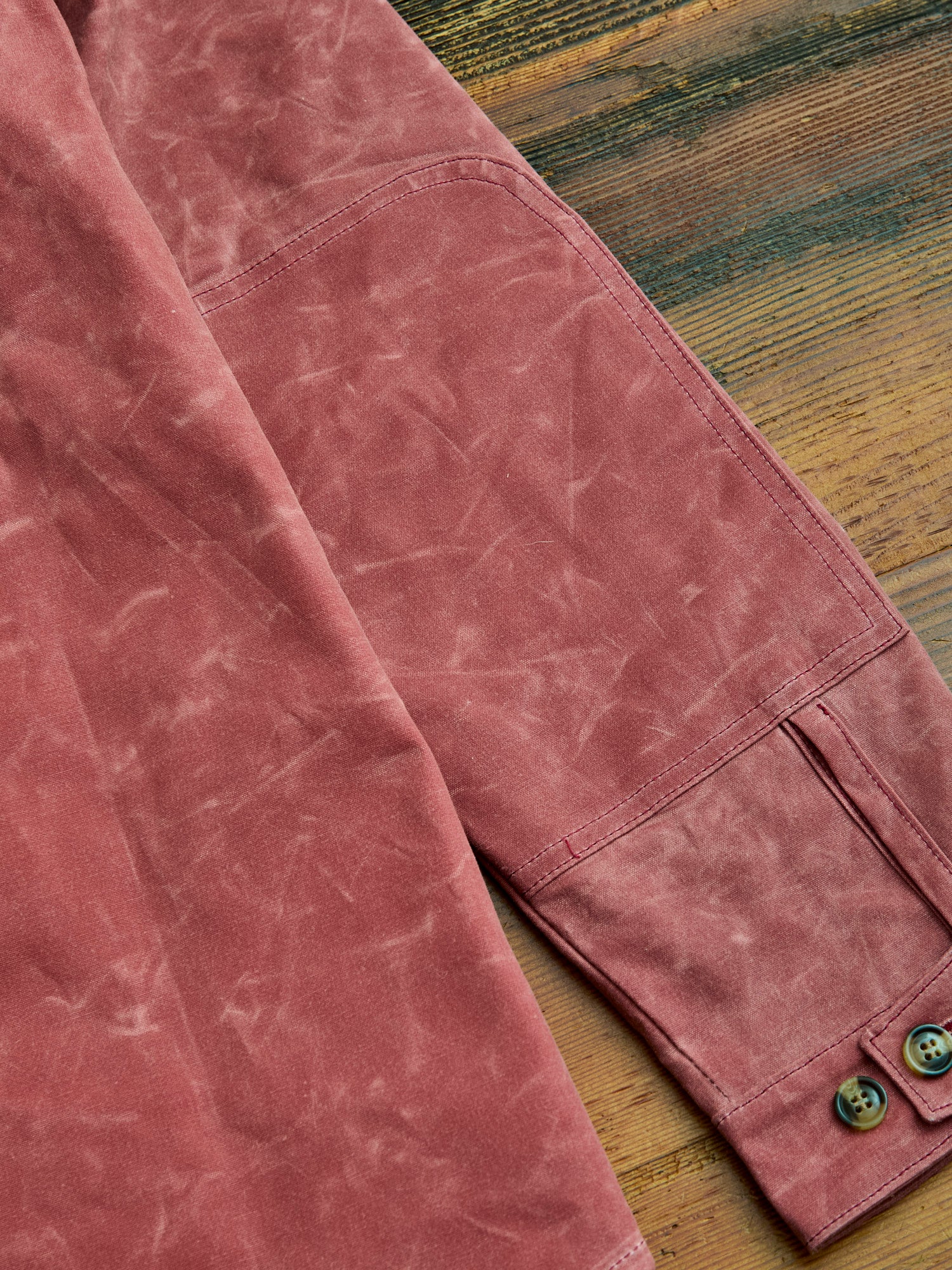 Waxed Canvas Crissman Overshirt in Nautical Red - Image 10