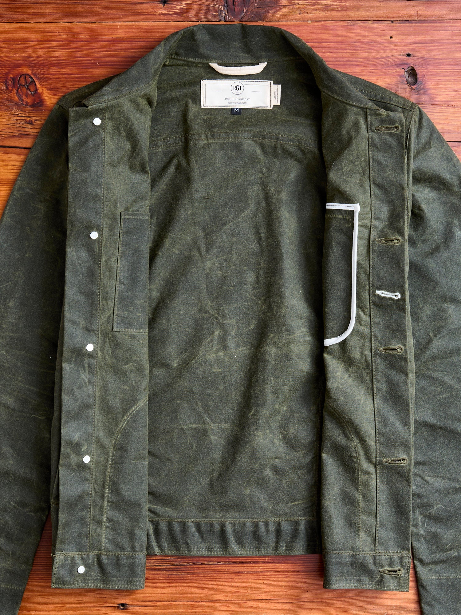 Waxed Canvas Ridgeline Supply Jacket in Olive - Image 8