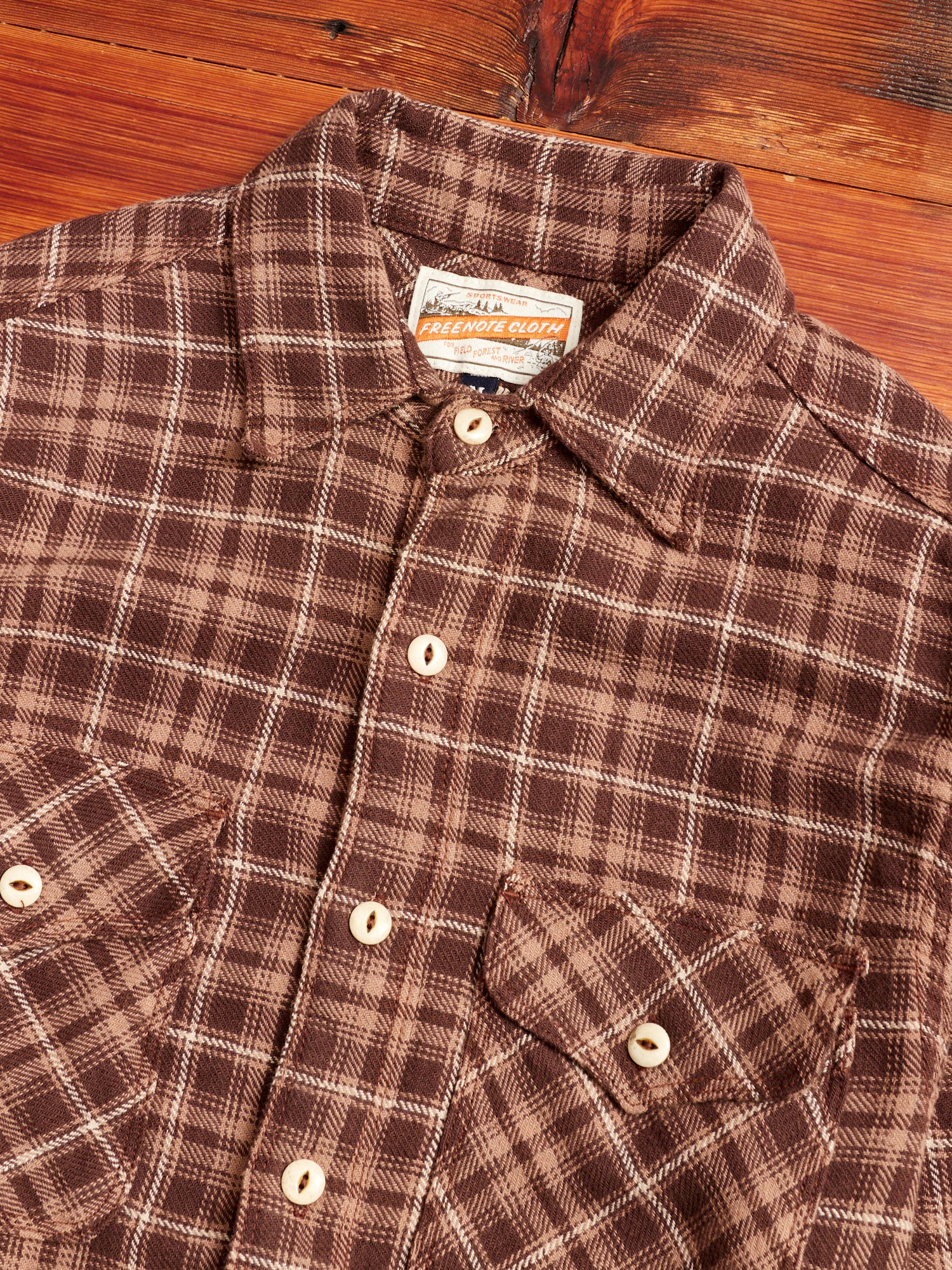 Wells Work Shirt in Brown Plaid - Image 2