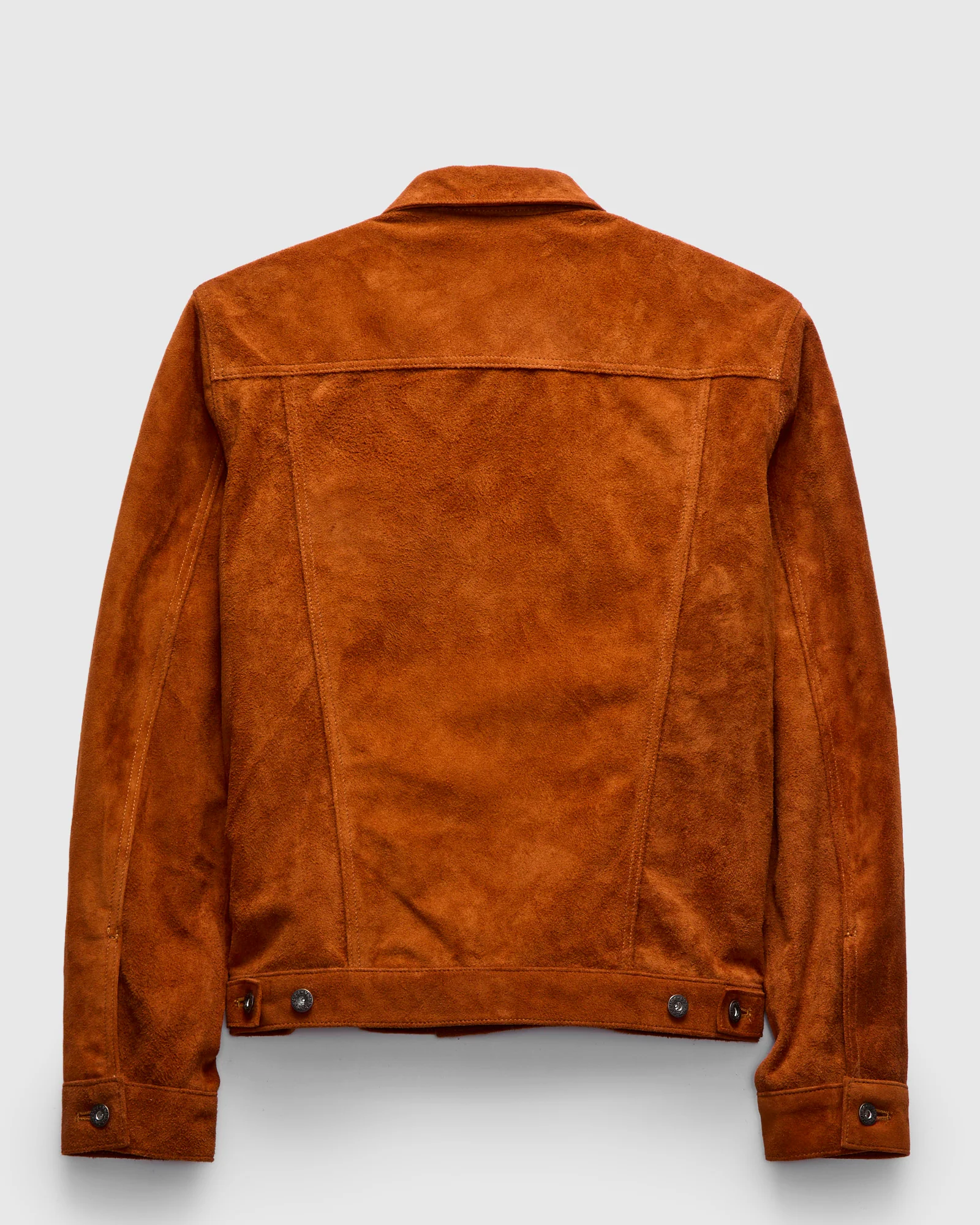 "Western Pioneer" Horsehide Suede Jacket in Caramel Brown - Image 3