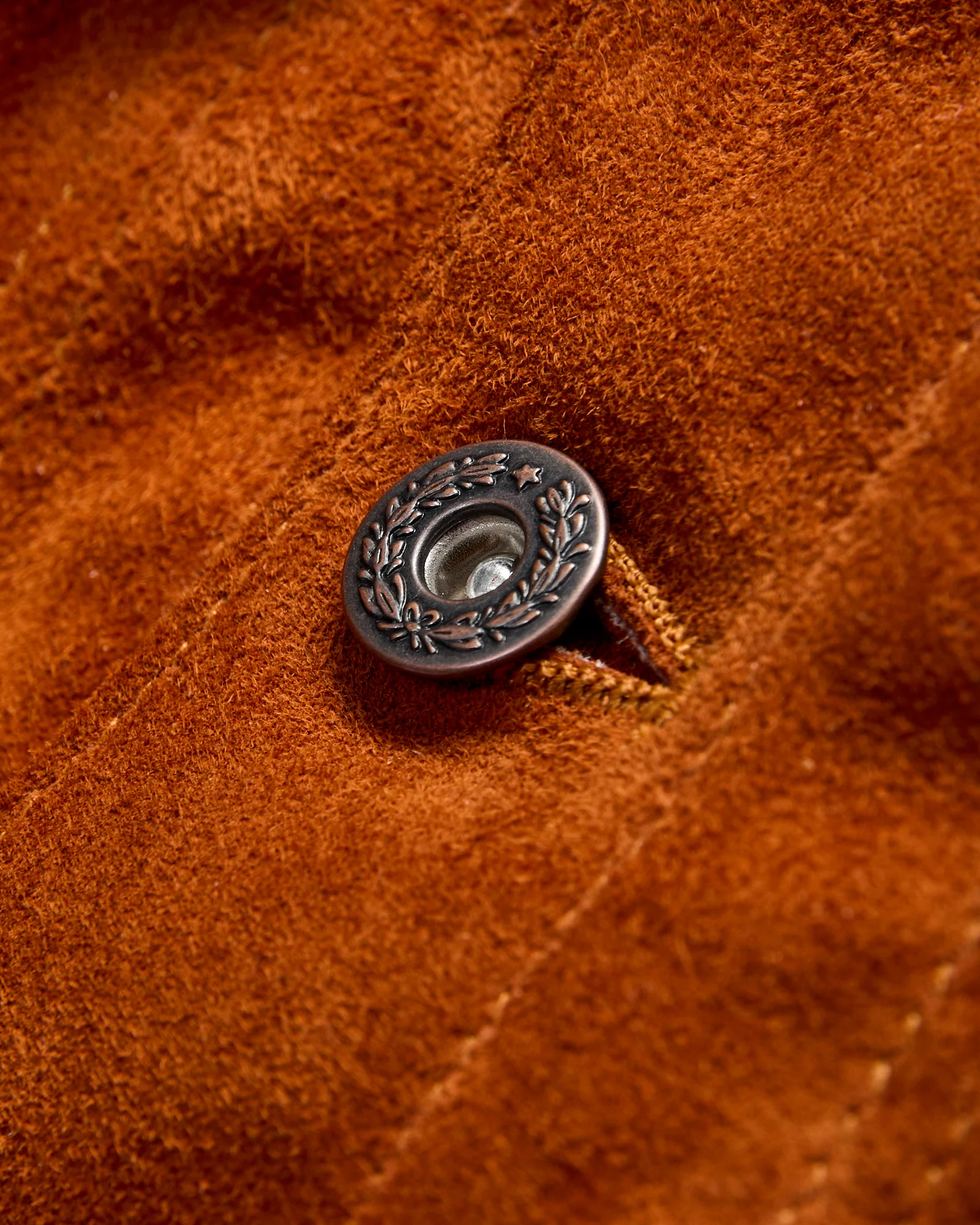 "Western Pioneer" Horsehide Suede Jacket in Caramel Brown - Image 5