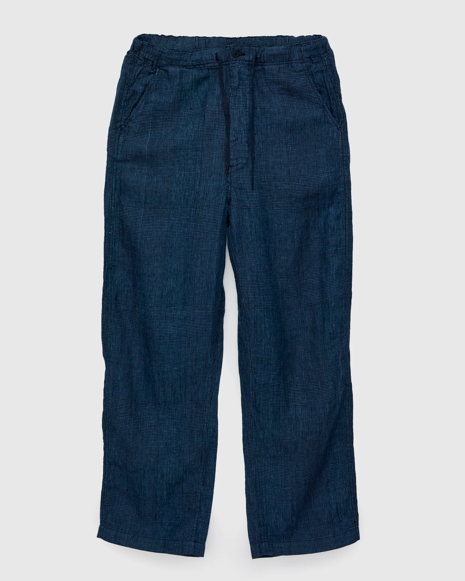 Wide Fit New Yorker Pants in Indigo Check