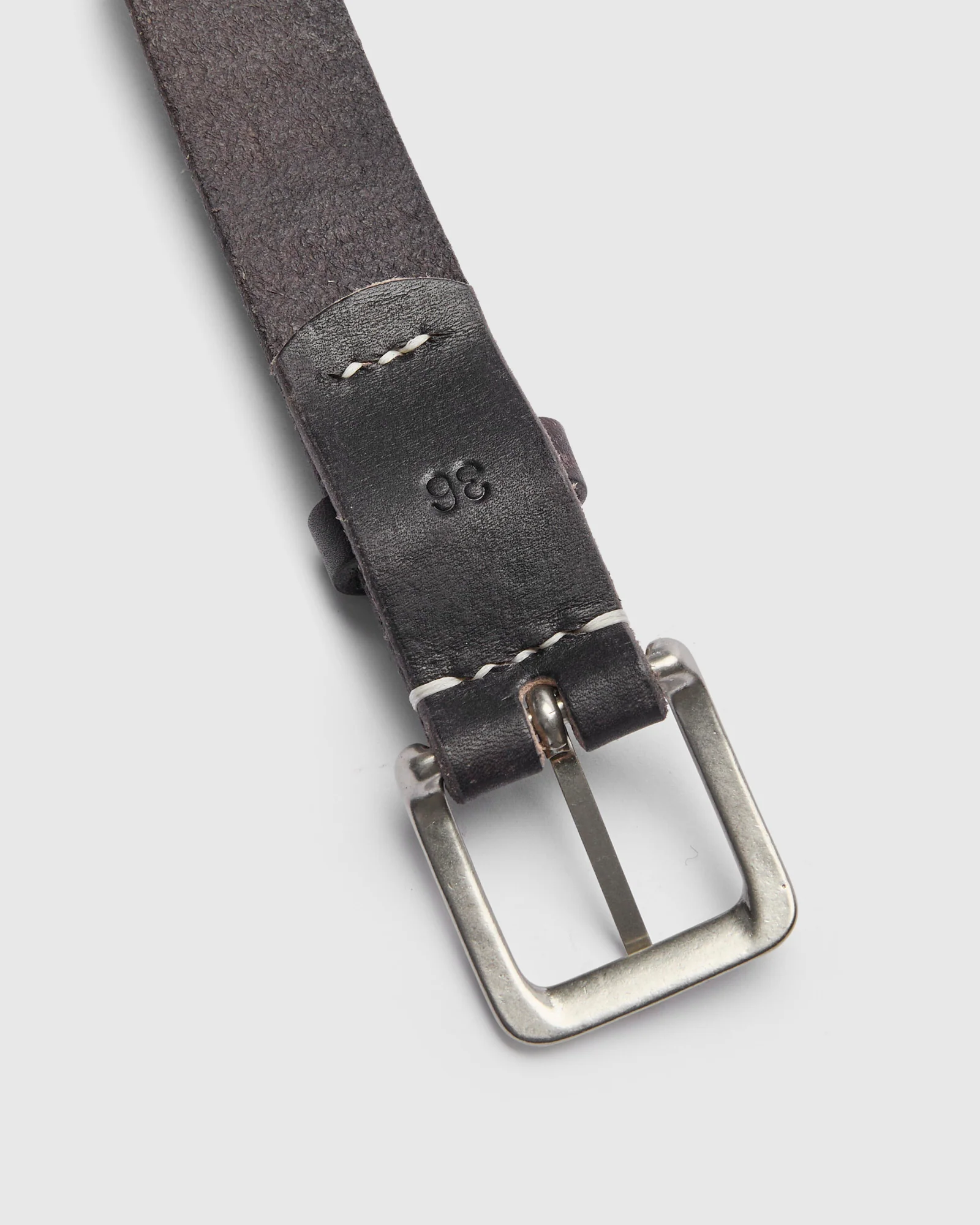 Wild Leather Narrow Belt in Black - Image 3