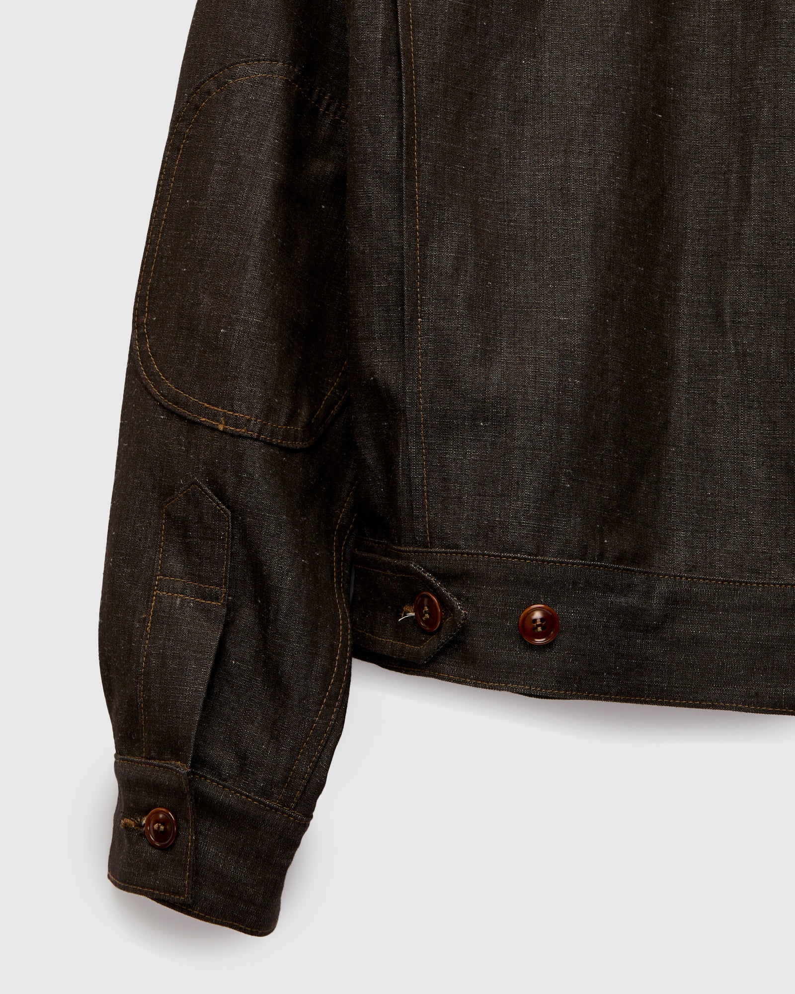 "Wildcat" Zip Jacket in 9oz Cacao Chambray - Image 6